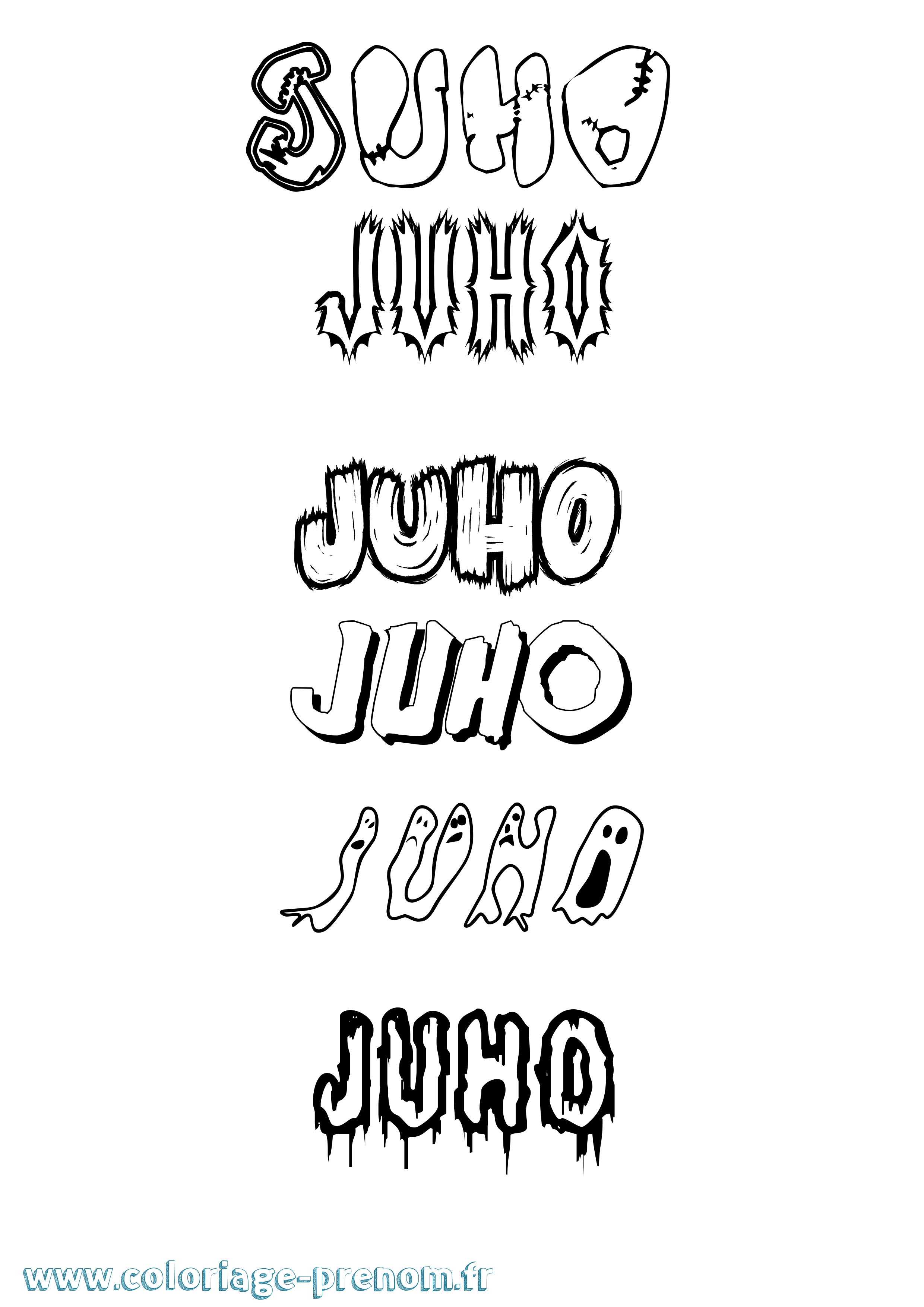 Coloriage Juho Frisson Coloriage prénom Juho Frisson