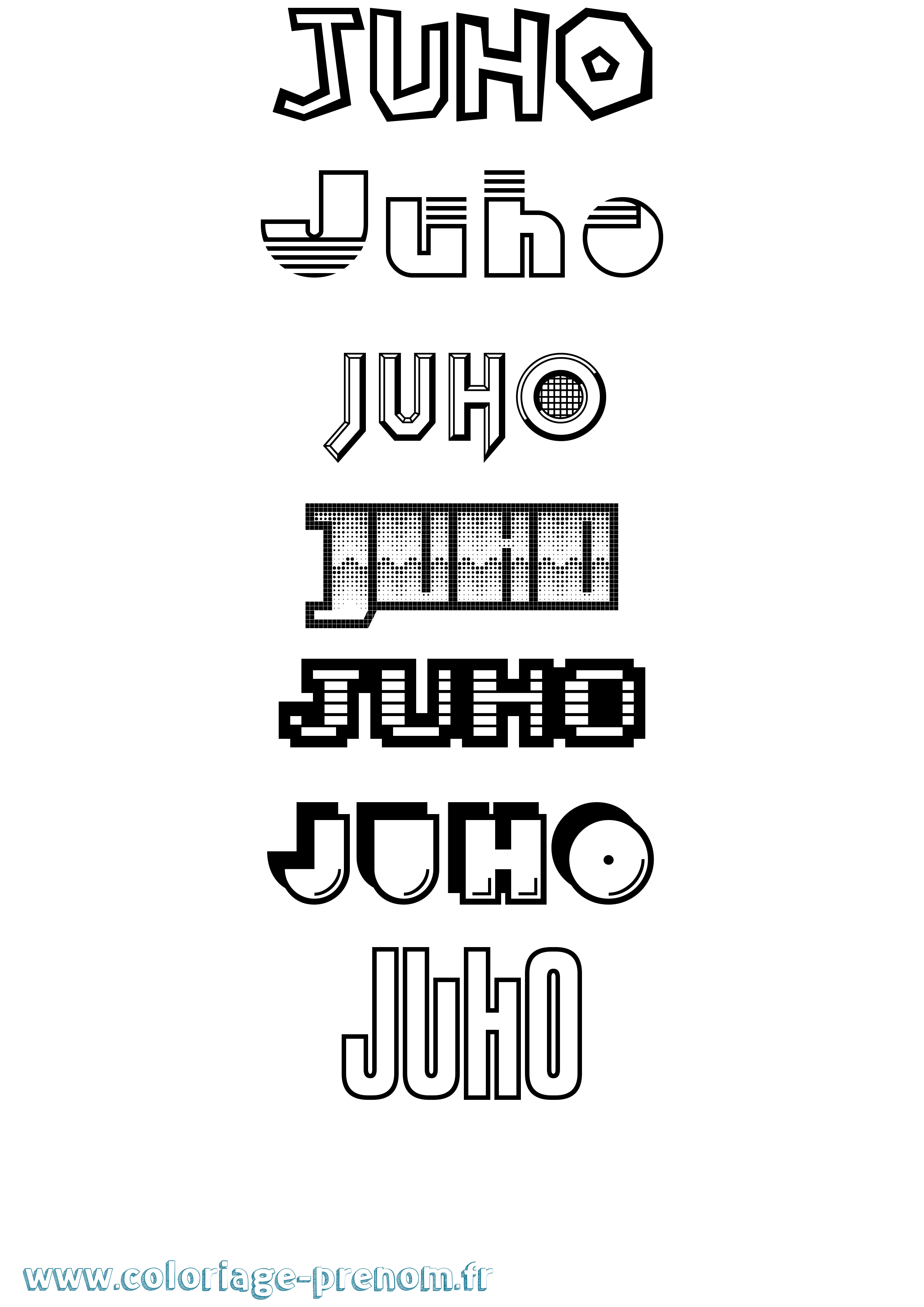 Coloriage Juho Jeux Vidéos Coloriage prénom Juho Jeux Vidéos