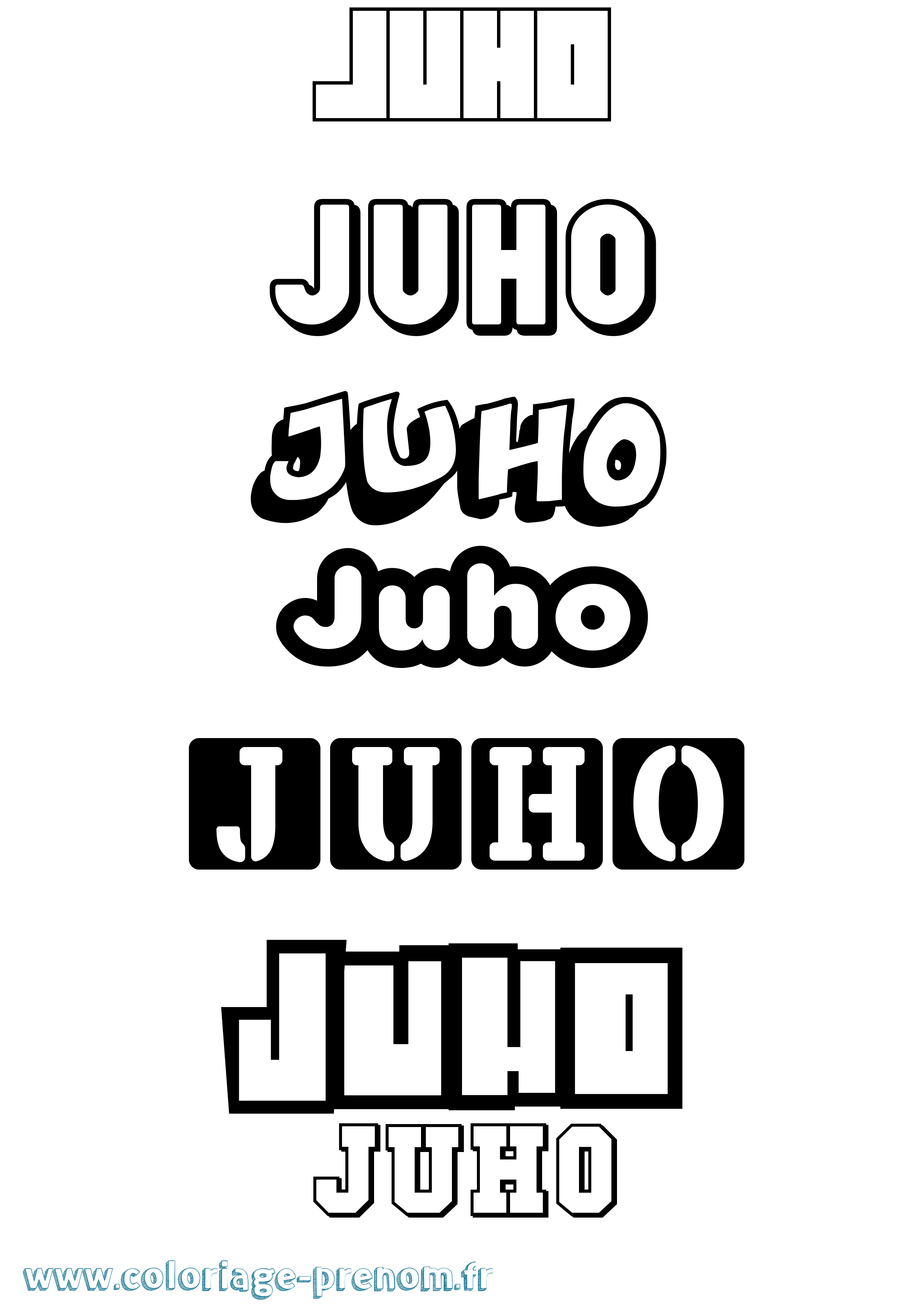 Coloriage Juho Simple Coloriage prénom Juho Simple