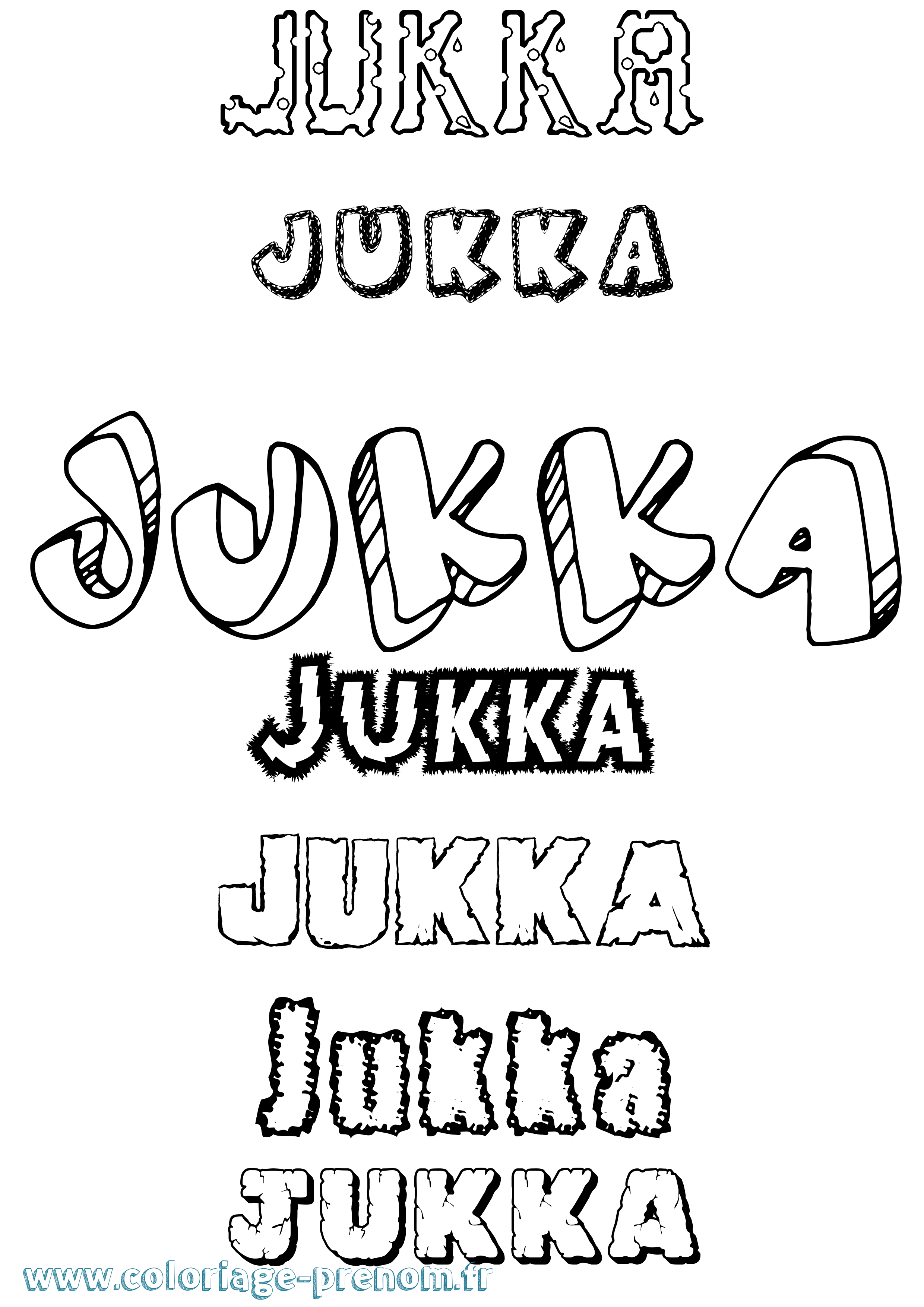 Coloriage Jukka Destructuré Coloriage prénom Jukka Destructuré