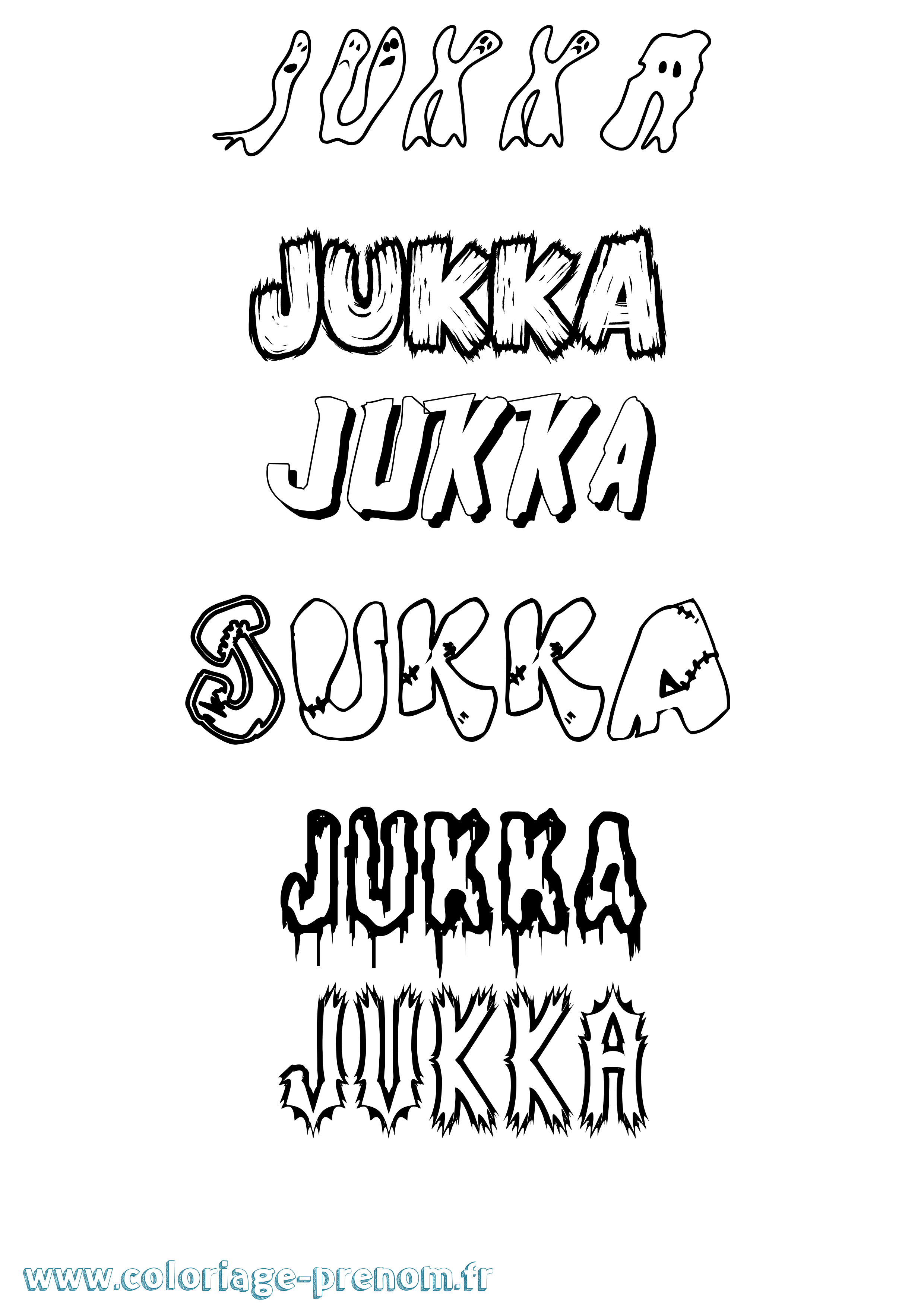 Coloriage Jukka Frisson Coloriage prénom Jukka Frisson