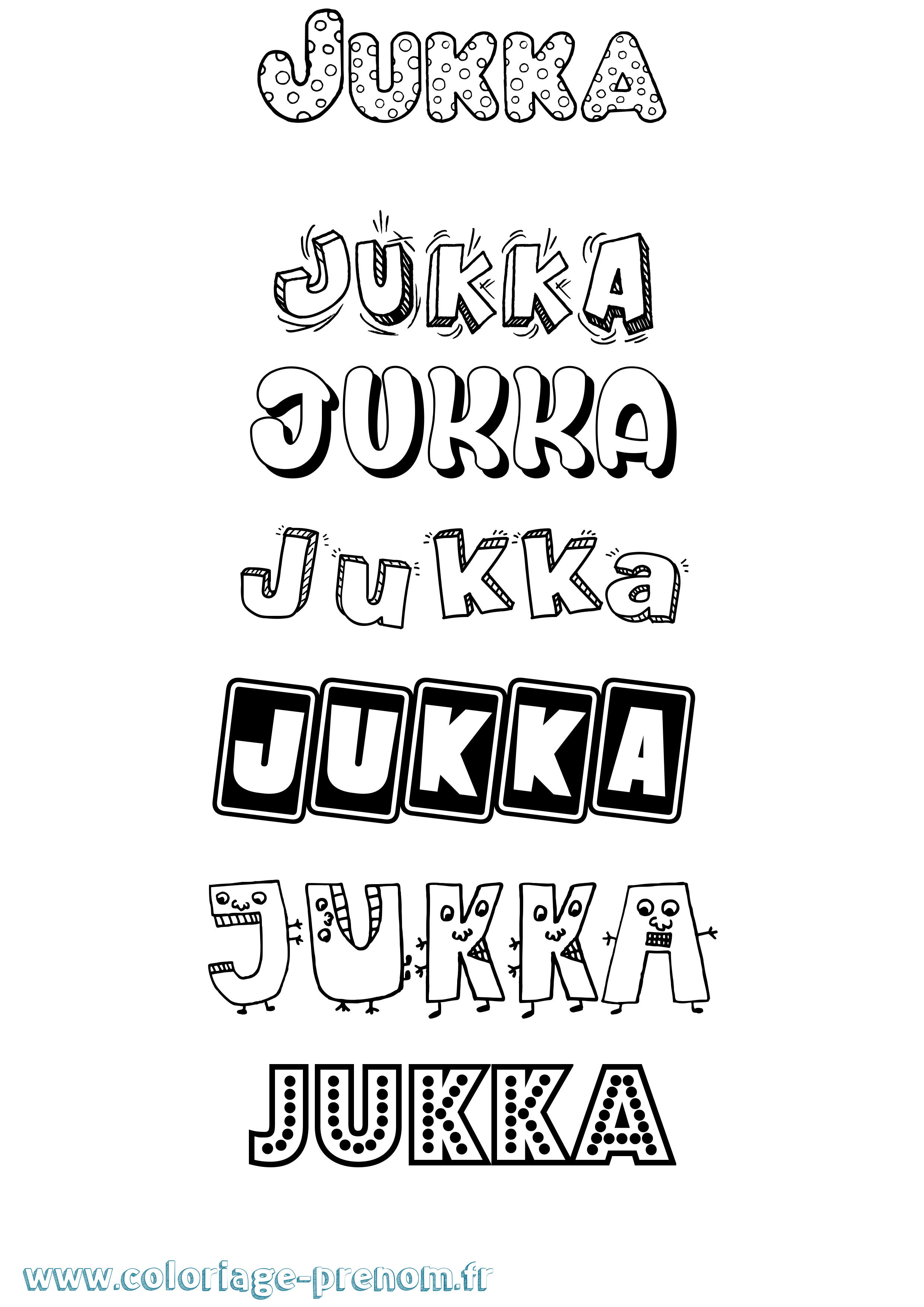 Coloriage Jukka Fun Coloriage prénom Jukka Fun