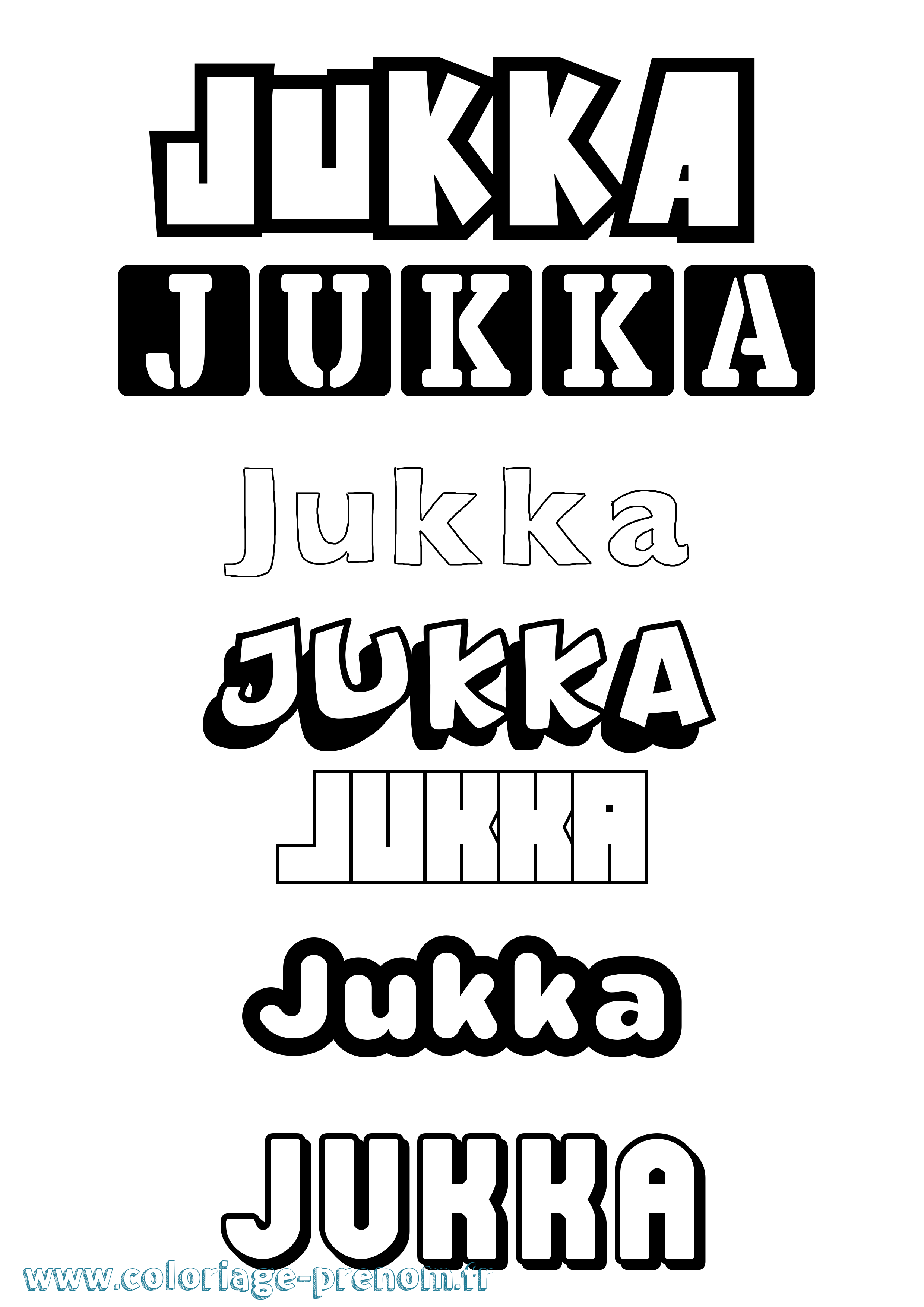Coloriage Jukka Simple Coloriage prénom Jukka Simple