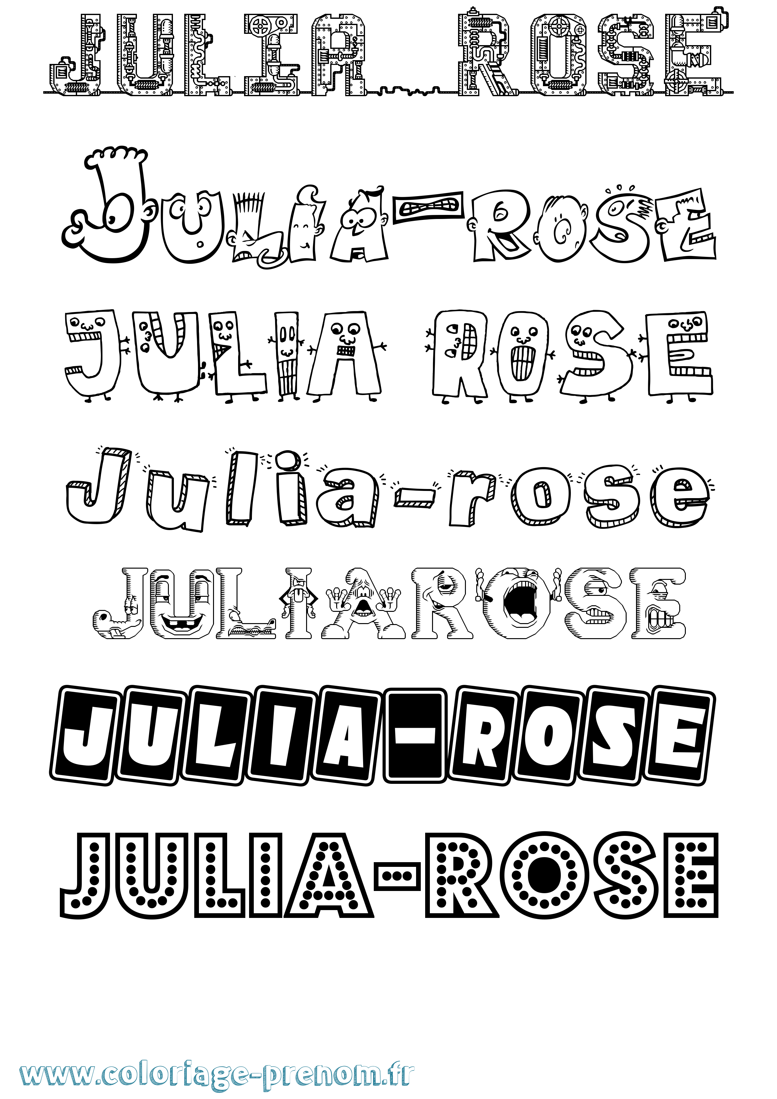 Coloriage Julia-Rose Fun Coloriage prénom Julia-Rose Fun