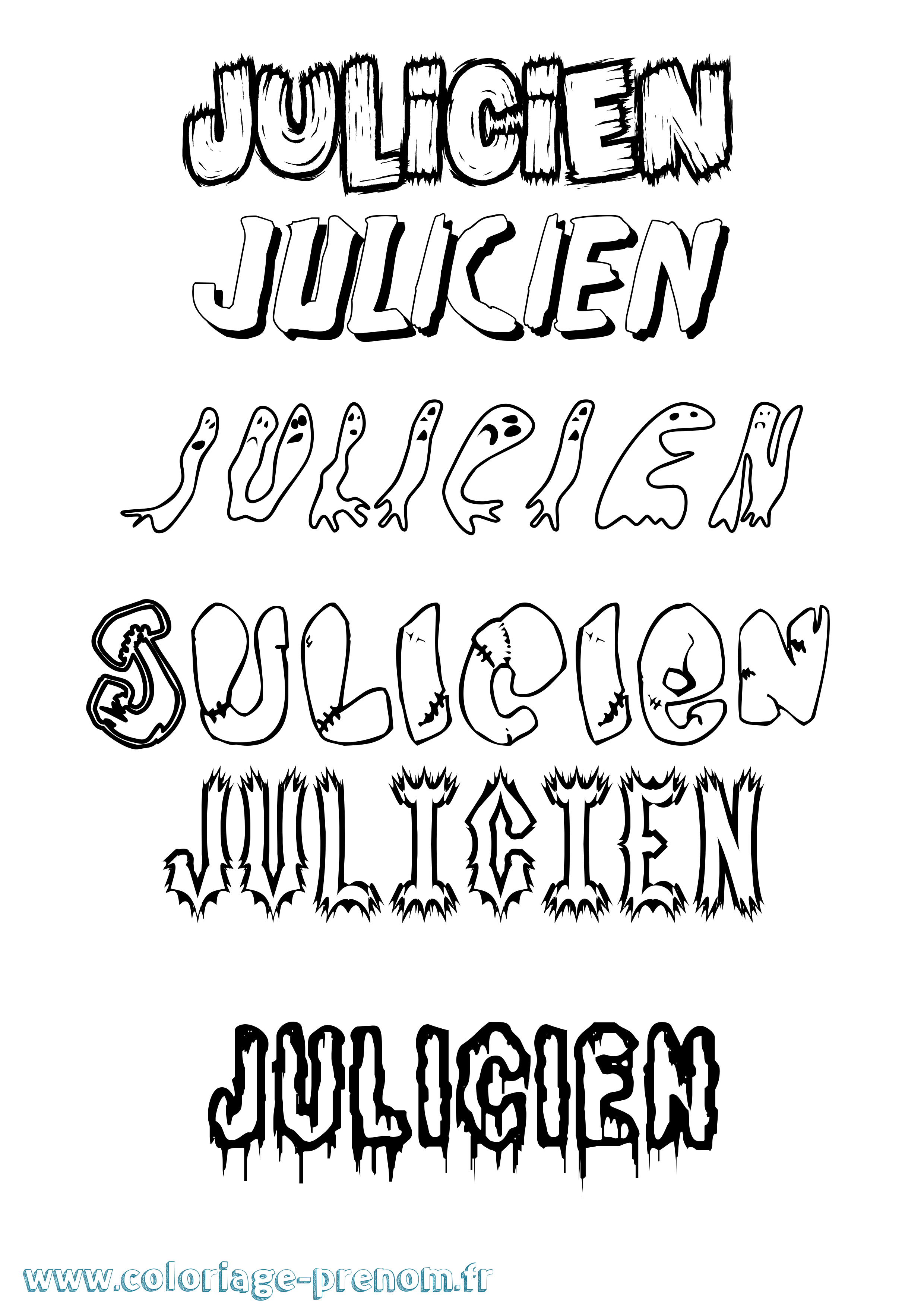 Coloriage Julicien Frisson Coloriage prénom Julicien Frisson