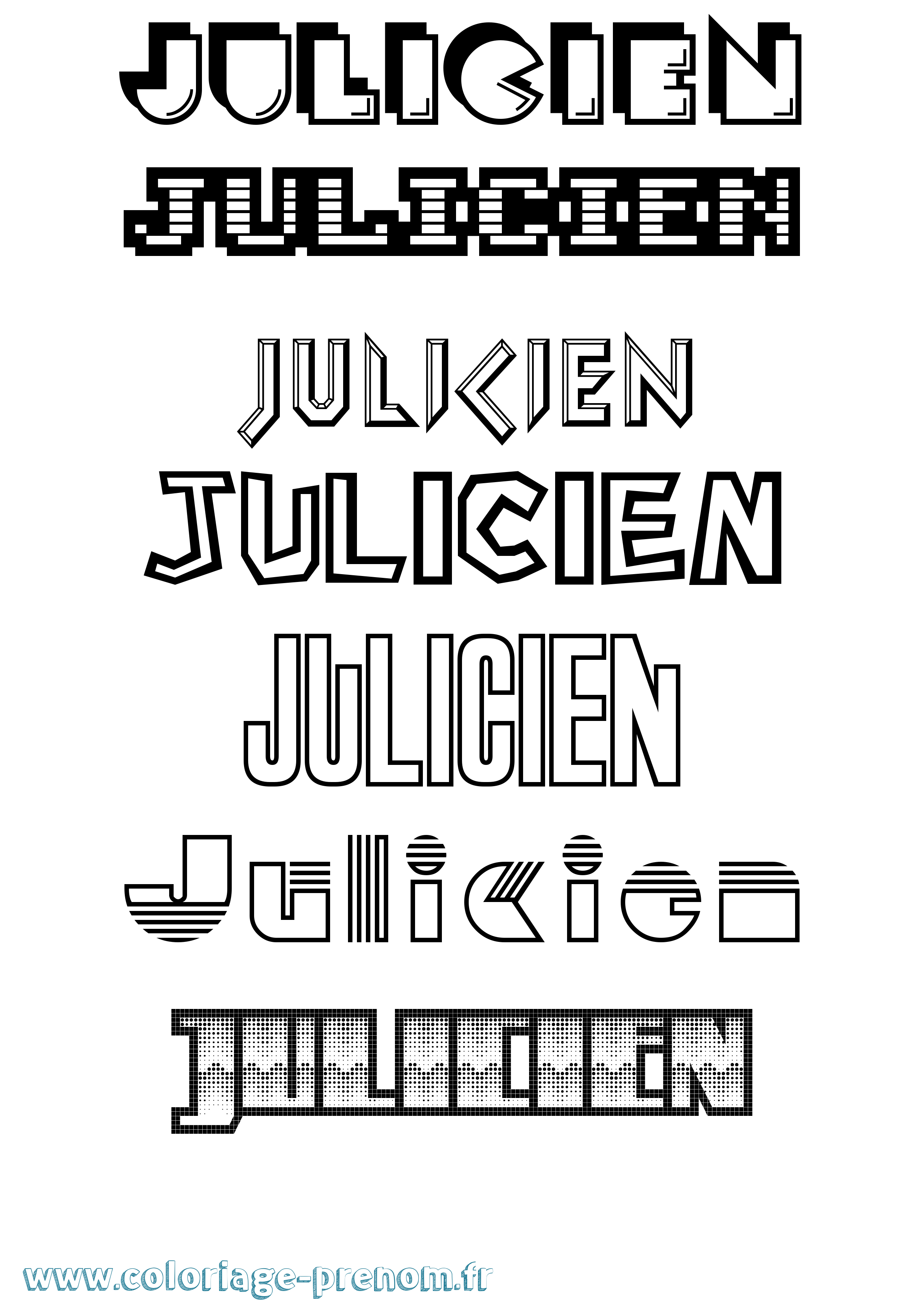 Coloriage Julicien Jeux Vidéos Coloriage prénom Julicien Jeux Vidéos