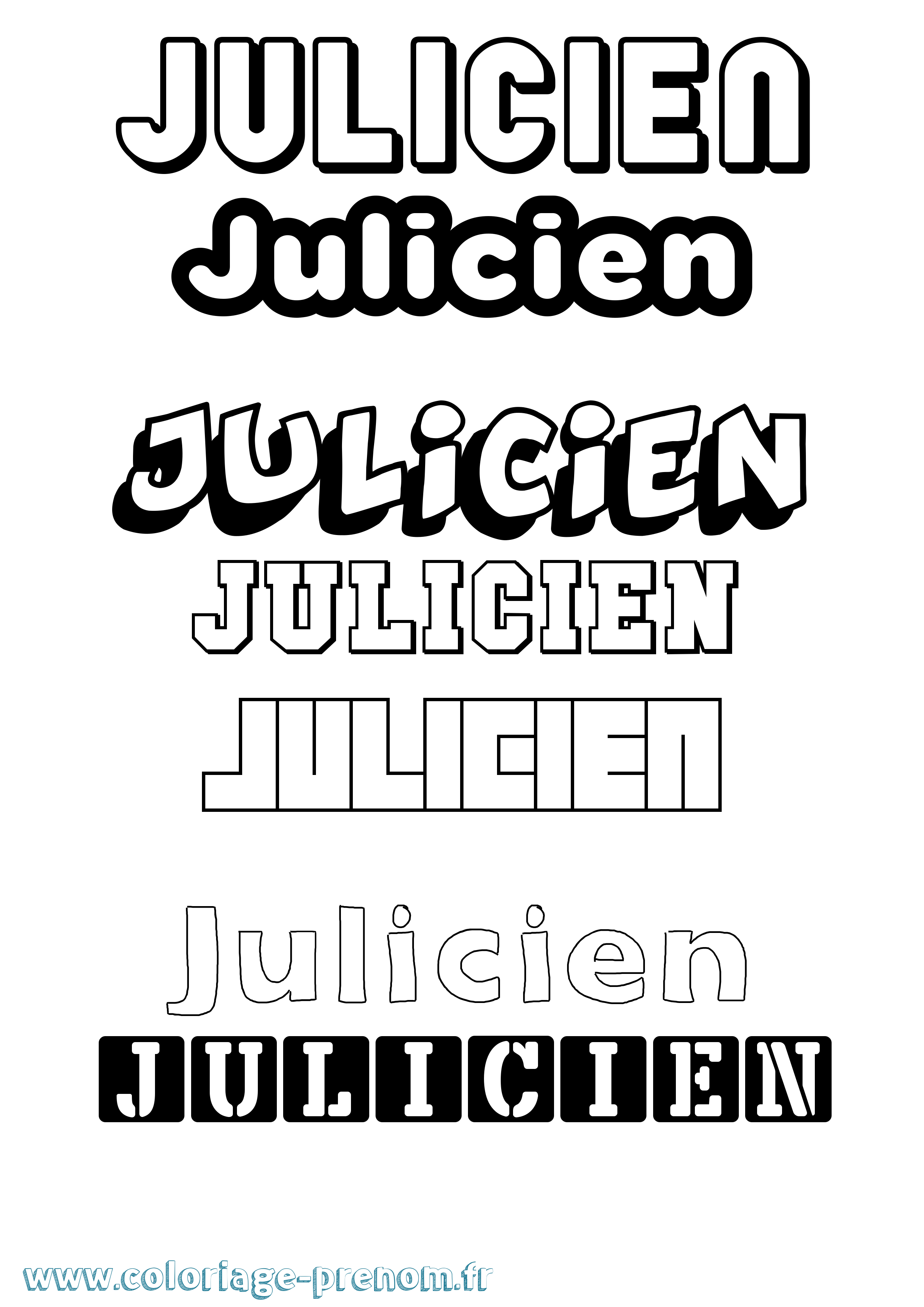 Coloriage Julicien Simple Coloriage prénom Julicien Simple