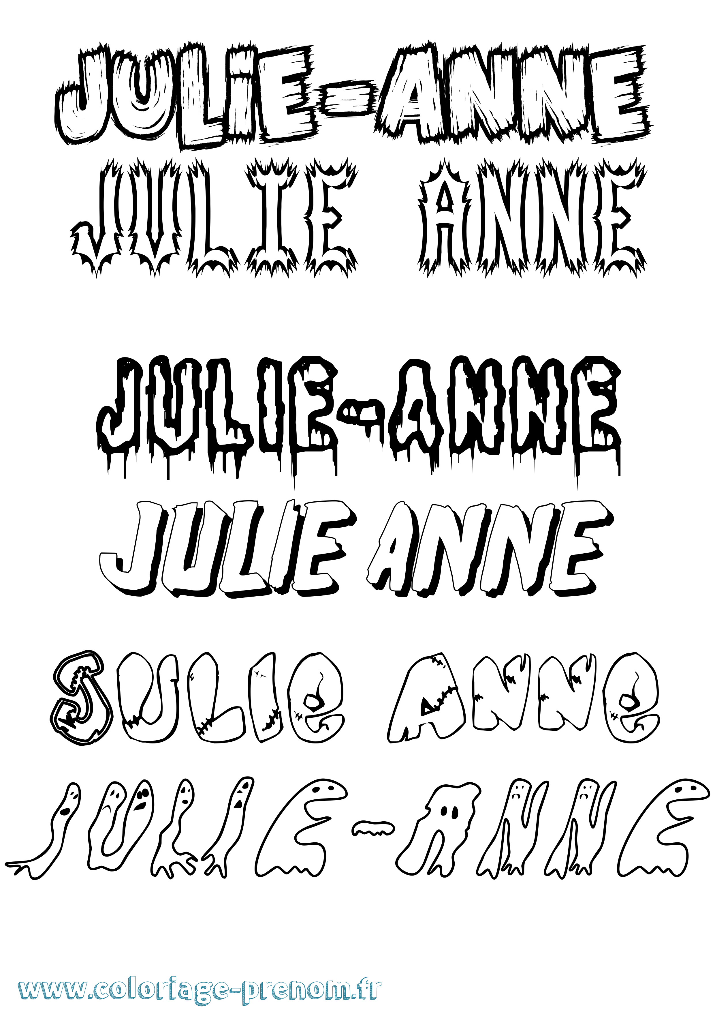 Coloriage Julie-Anne Frisson Coloriage prénom Julie-Anne Frisson