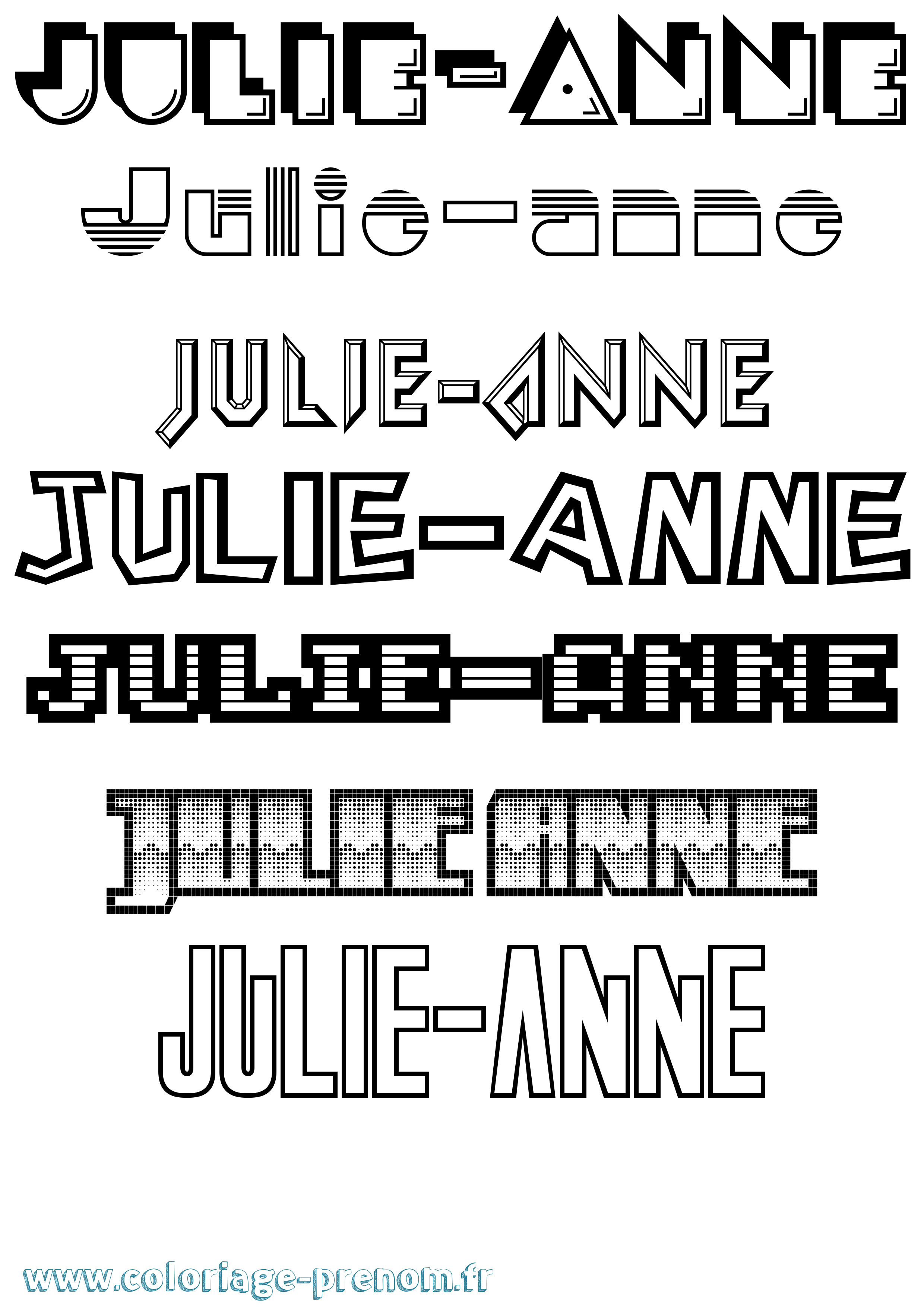 Coloriage Julie-Anne Jeux Vidéos Coloriage prénom Julie-Anne Jeux Vidéos