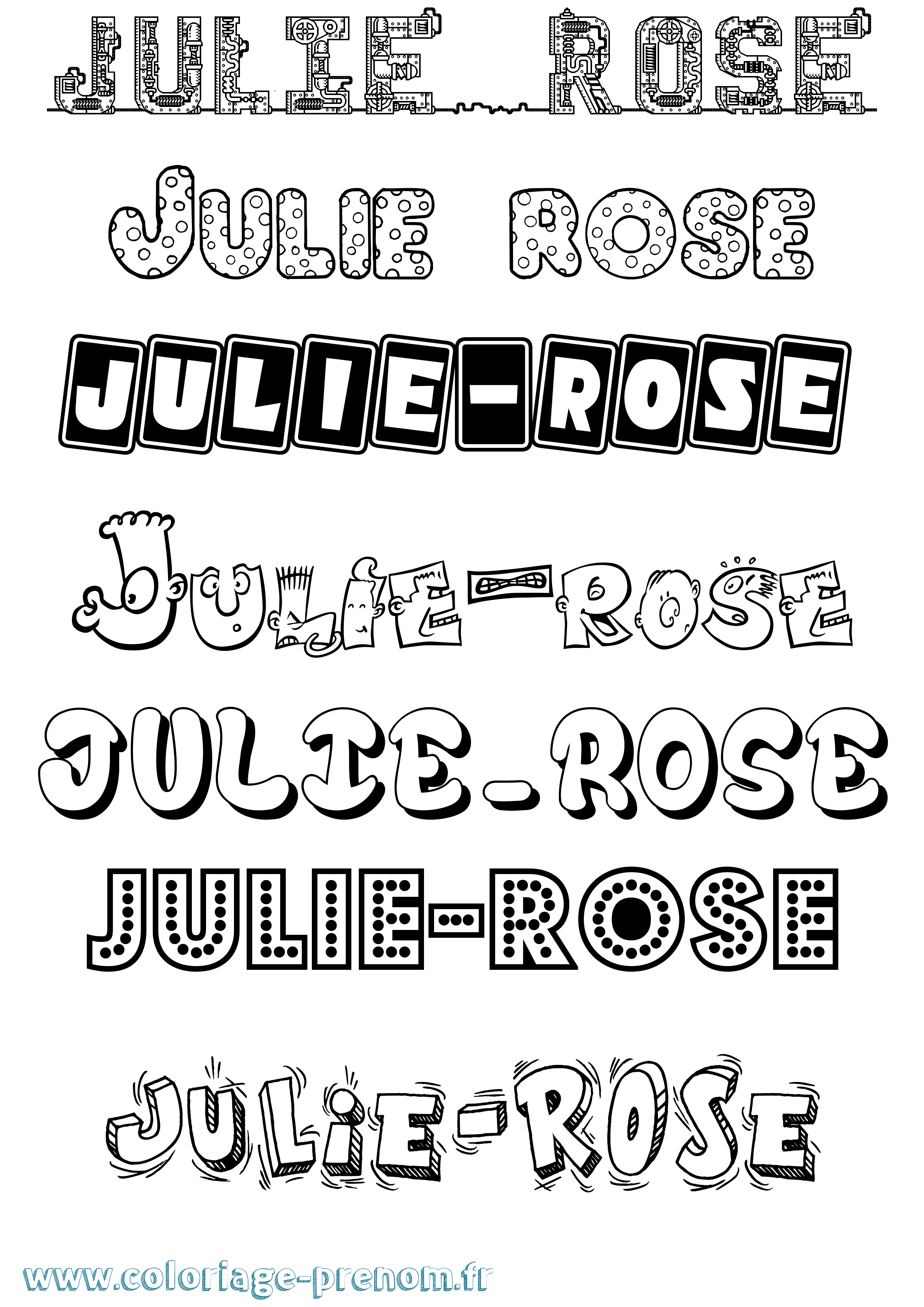 Coloriage Julie-Rose Fun Coloriage prénom Julie-Rose Fun