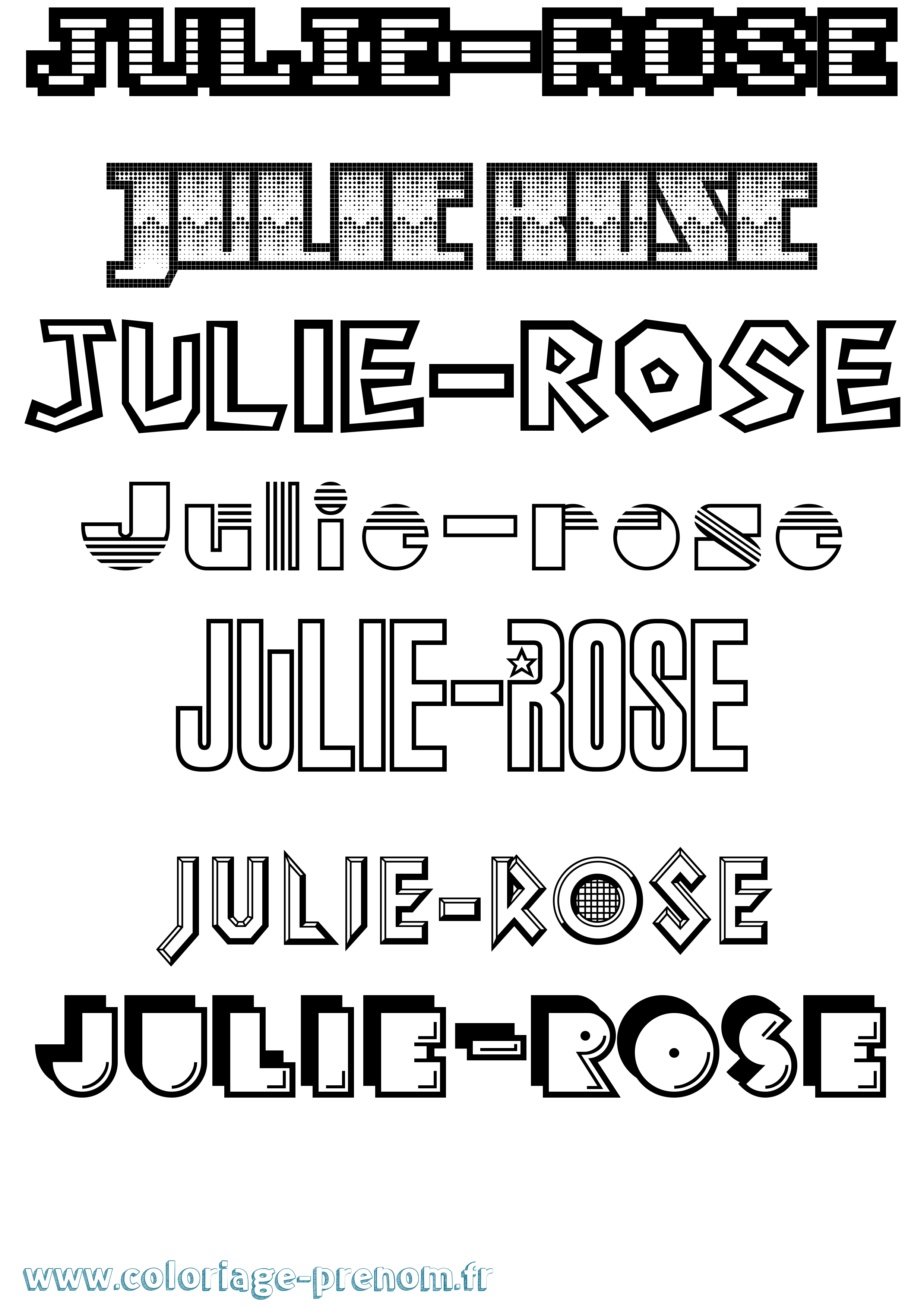 Coloriage Julie-Rose Jeux Vidéos Coloriage prénom Julie-Rose Jeux Vidéos