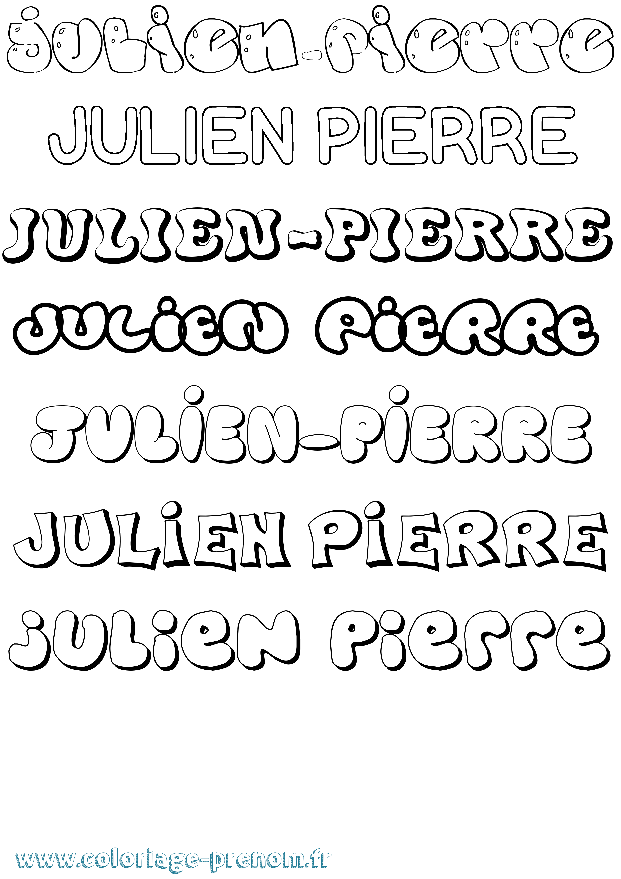 Coloriage Julien-Pierre Bubble Coloriage prénom Julien-Pierre Bubble