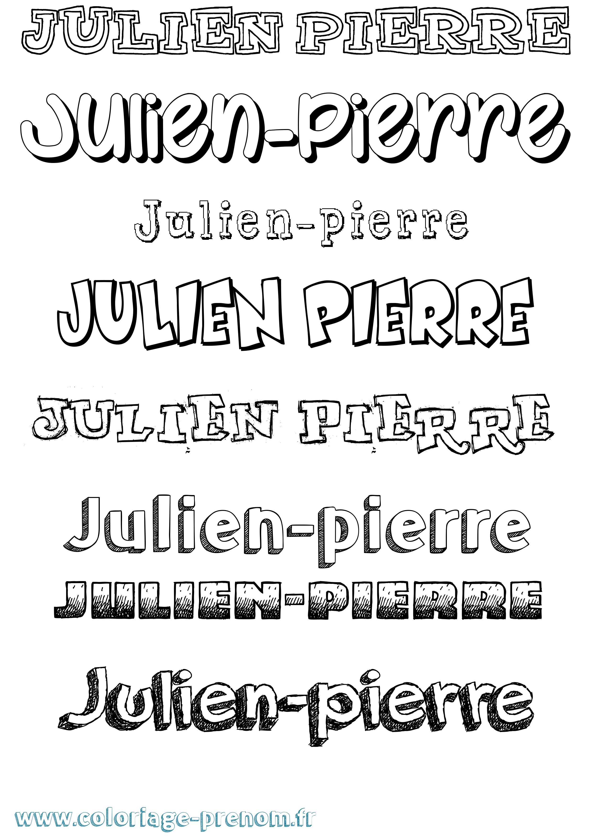 Coloriage Julien-Pierre Dessiné Coloriage prénom Julien-Pierre Dessiné