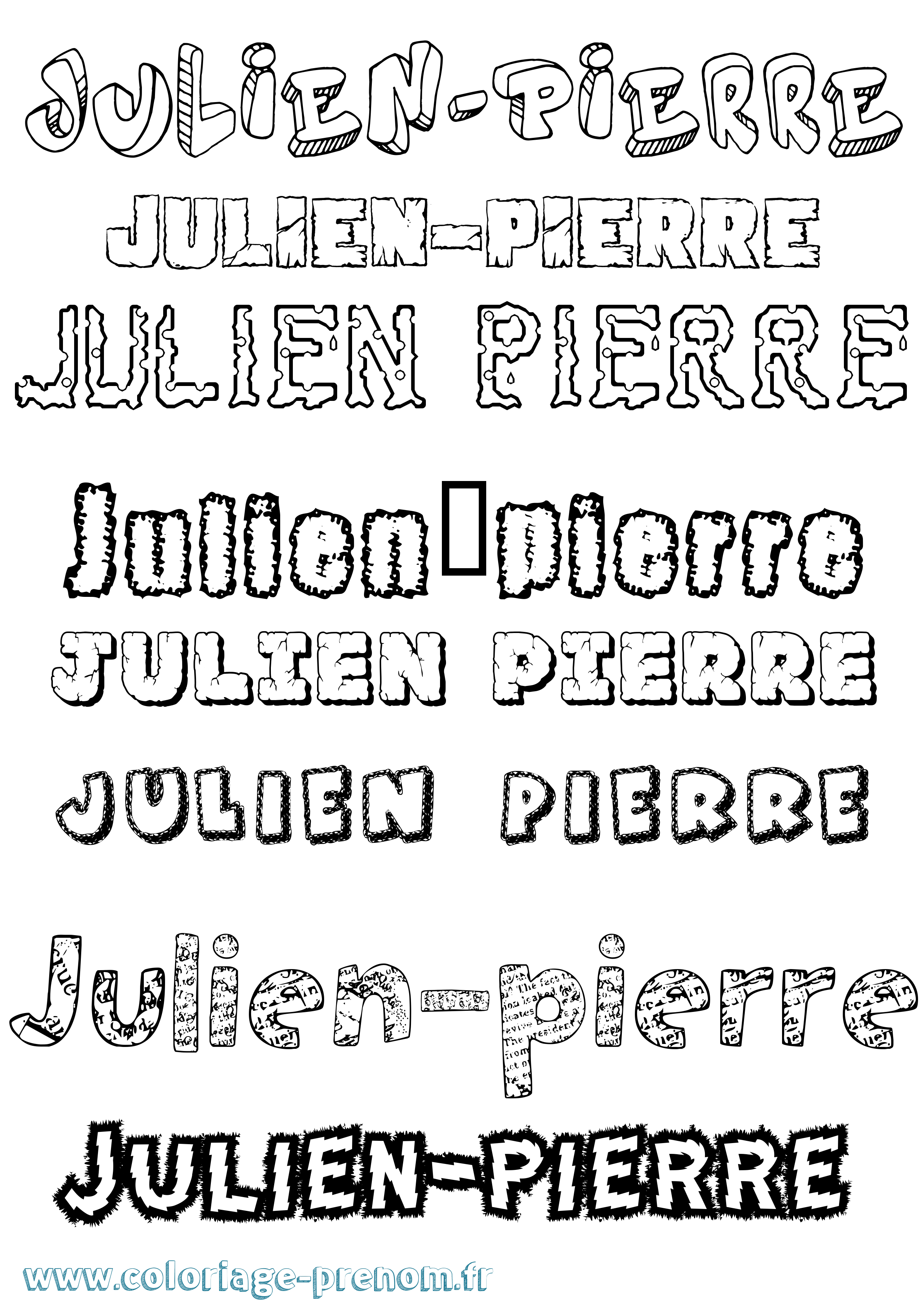Coloriage Julien-Pierre Destructuré Coloriage prénom Julien-Pierre Destructuré