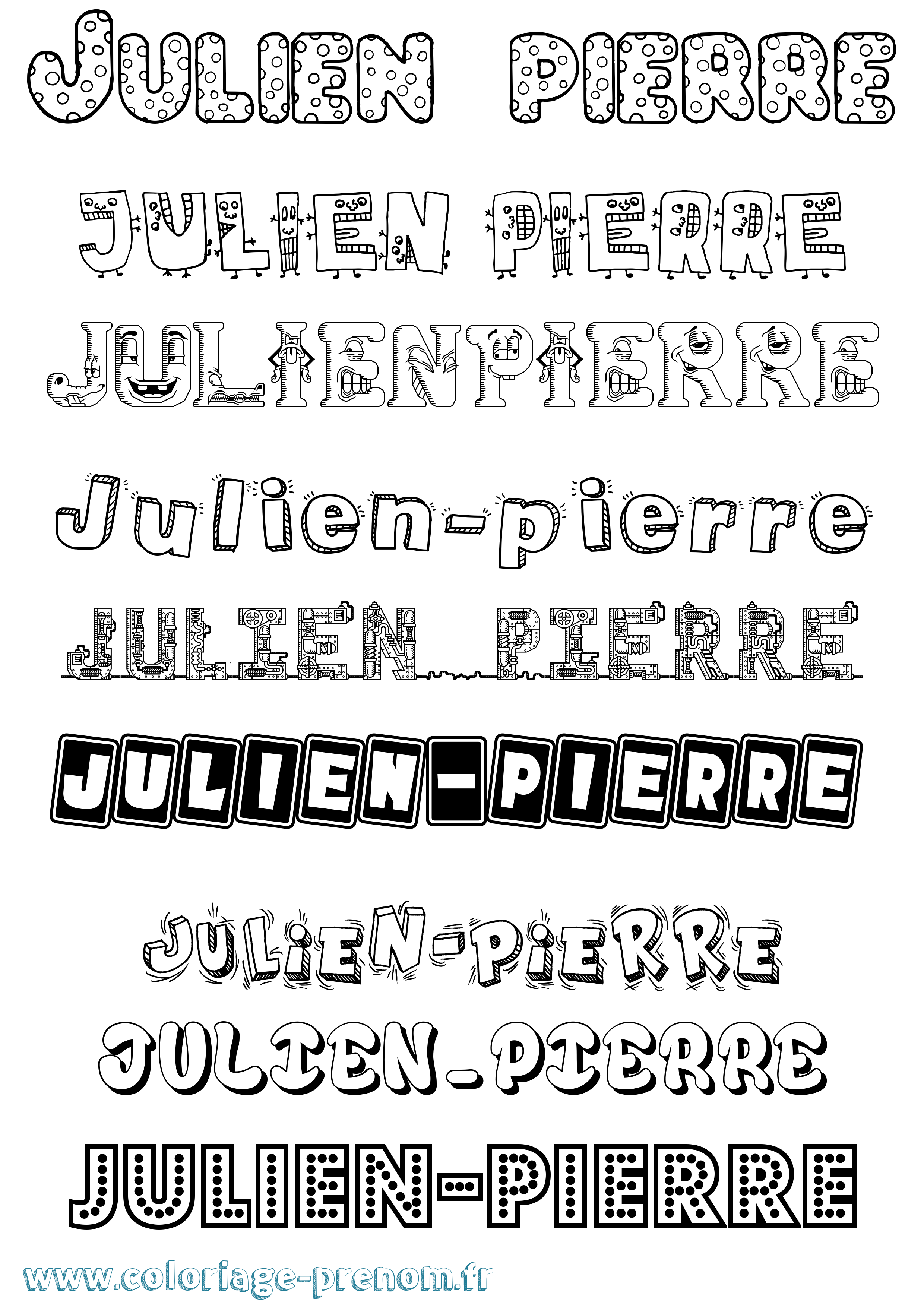 Coloriage Julien-Pierre Fun Coloriage prénom Julien-Pierre Fun