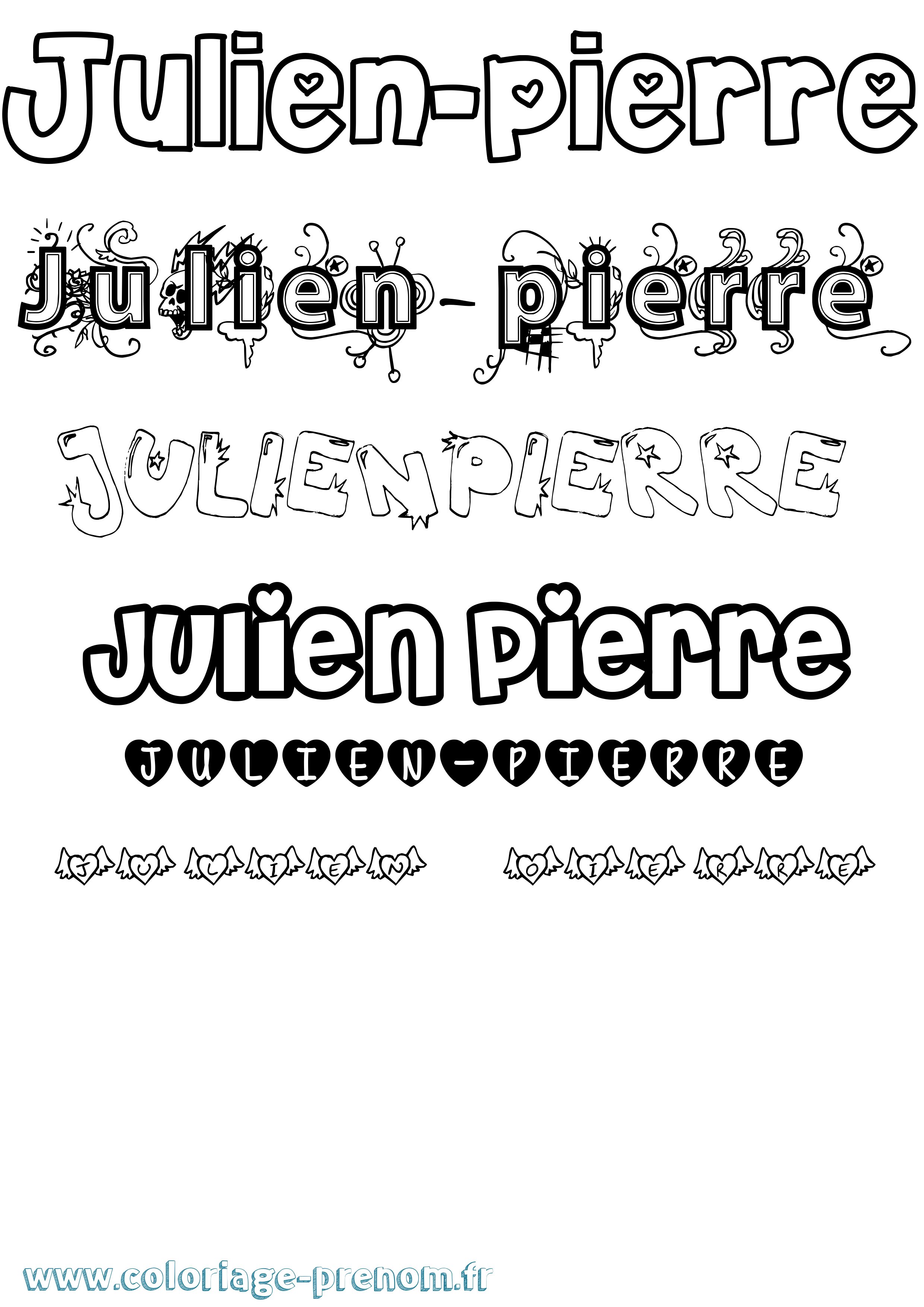 Coloriage Julien-Pierre Girly Coloriage prénom Julien-Pierre Girly