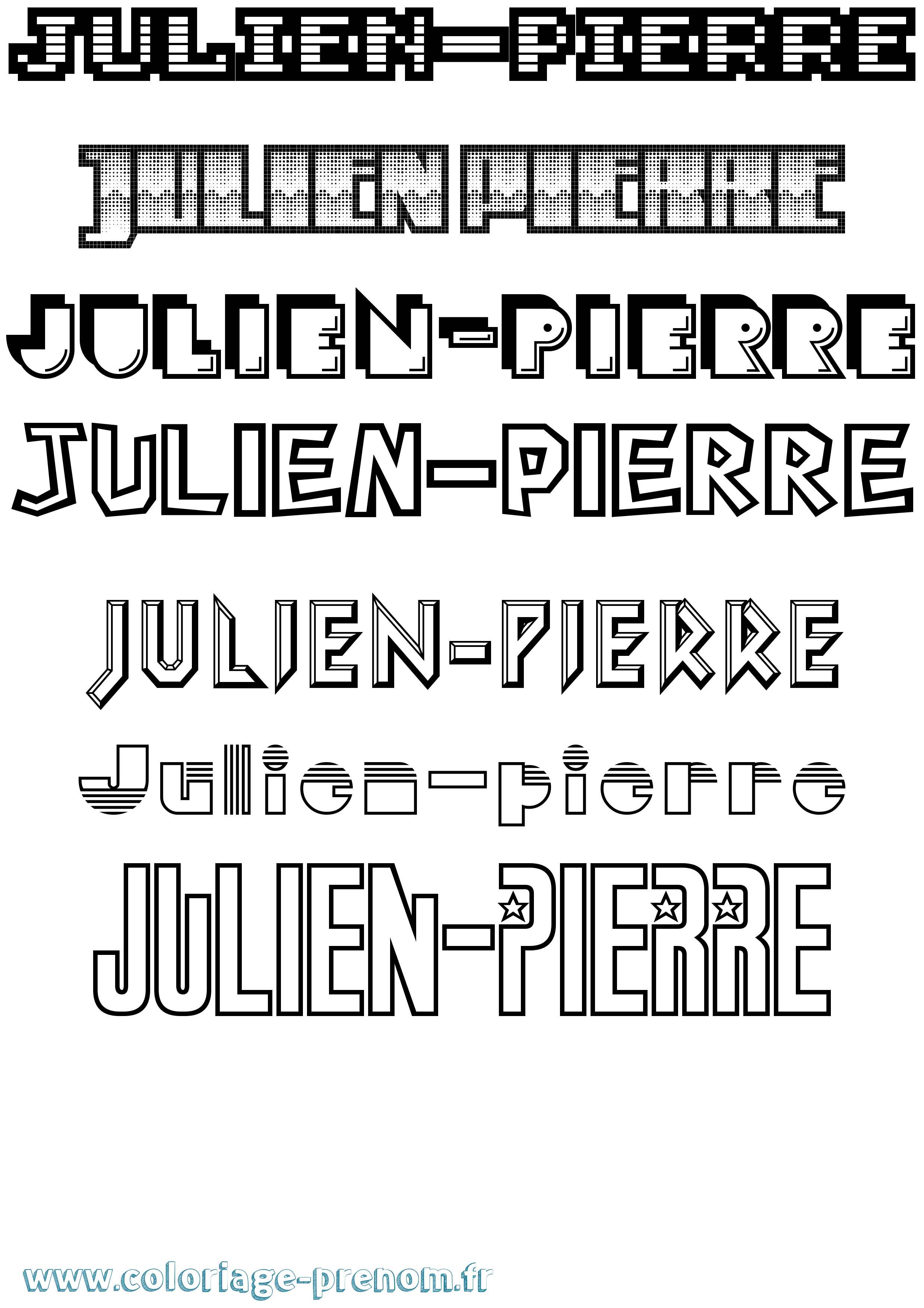 Coloriage Julien-Pierre Jeux Vidéos Coloriage prénom Julien-Pierre Jeux Vidéos