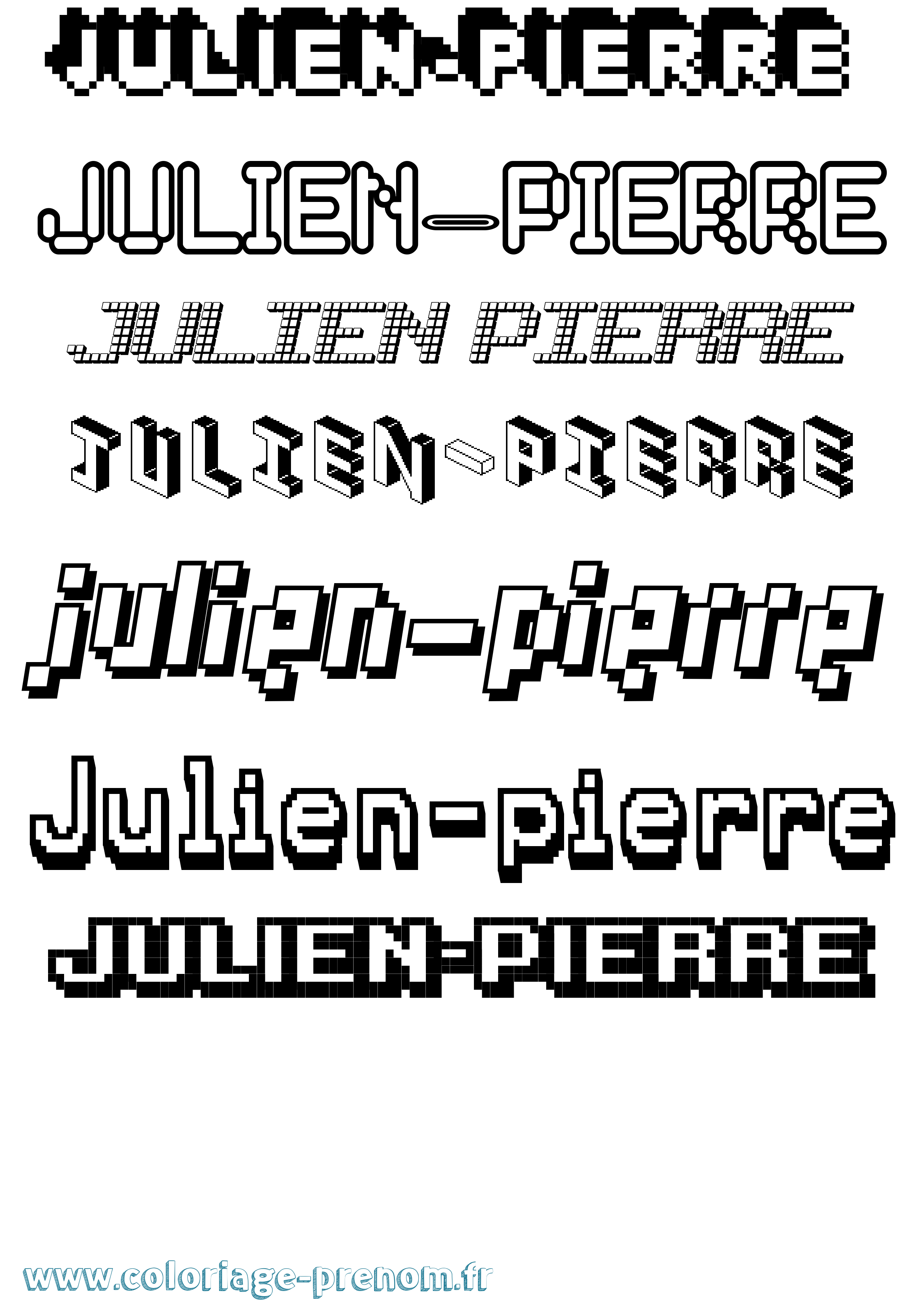 Coloriage Julien-Pierre Pixel Coloriage prénom Julien-Pierre Pixel