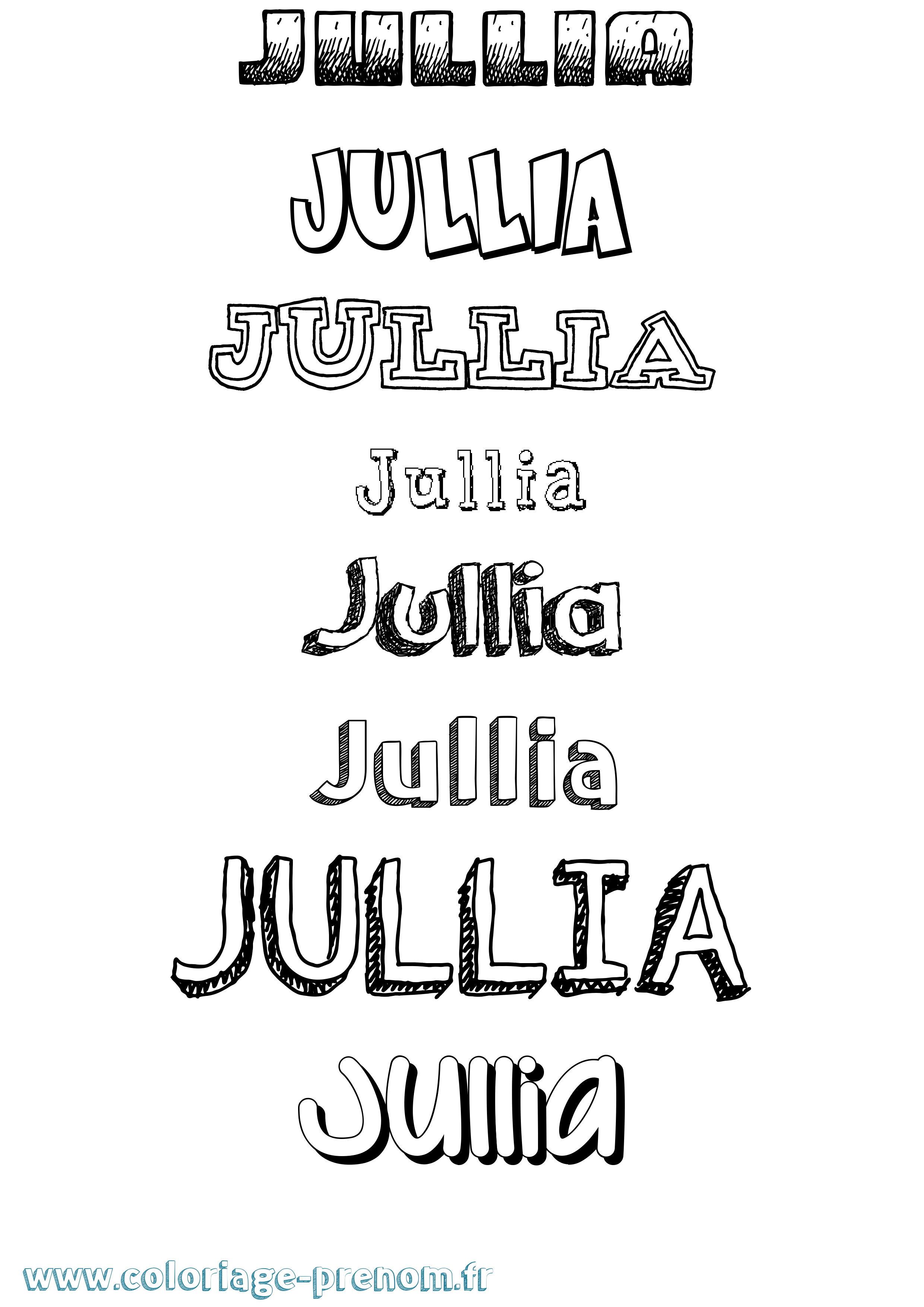 Coloriage Jullia Dessiné Coloriage prénom Jullia Dessiné