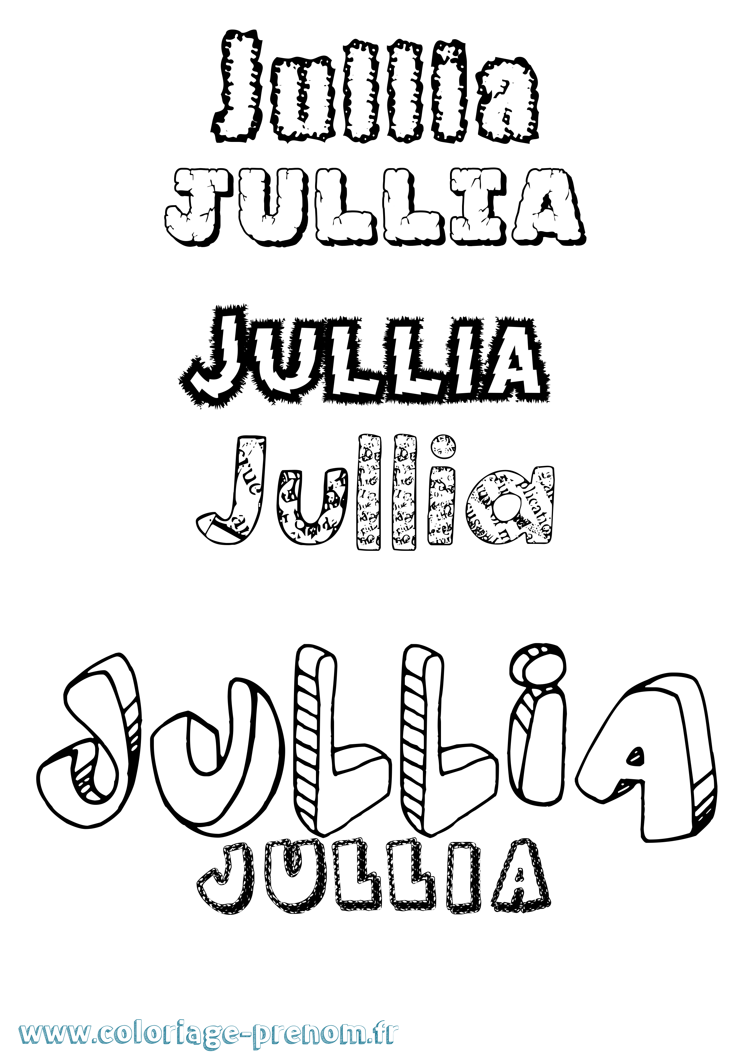 Coloriage Jullia Destructuré Coloriage prénom Jullia Destructuré