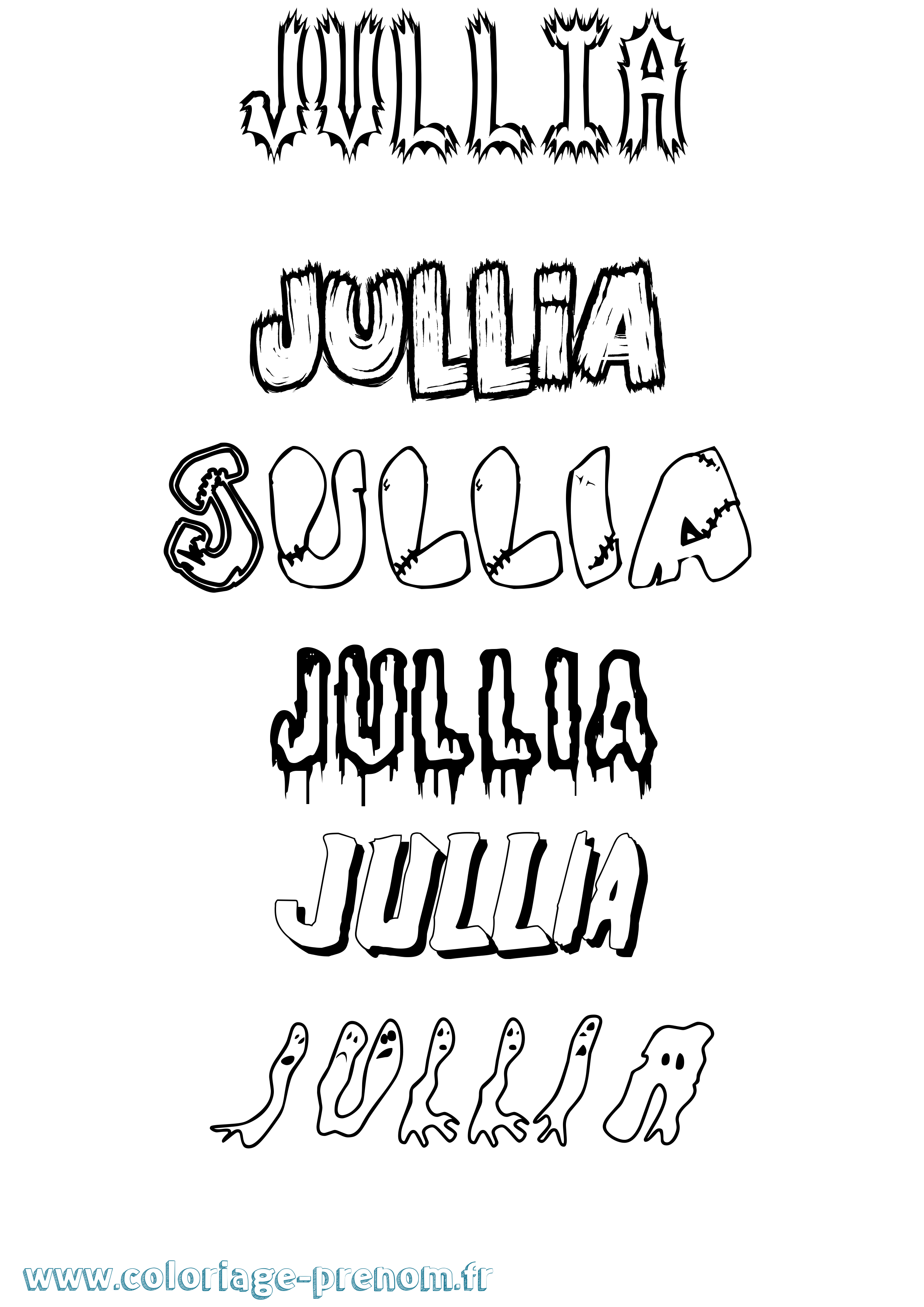 Coloriage Jullia Frisson Coloriage prénom Jullia Frisson