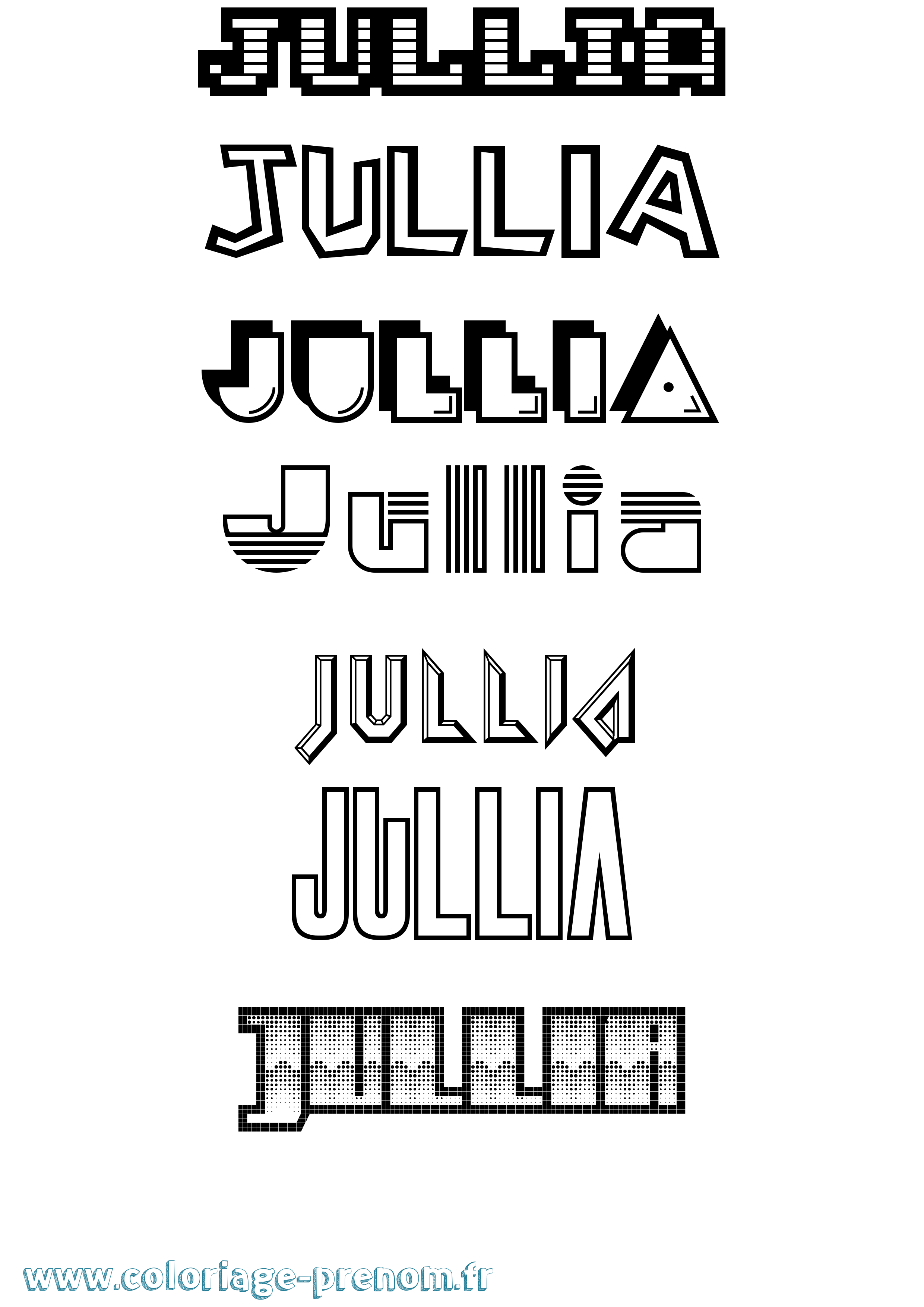 Coloriage Jullia Jeux Vidéos Coloriage prénom Jullia Jeux Vidéos