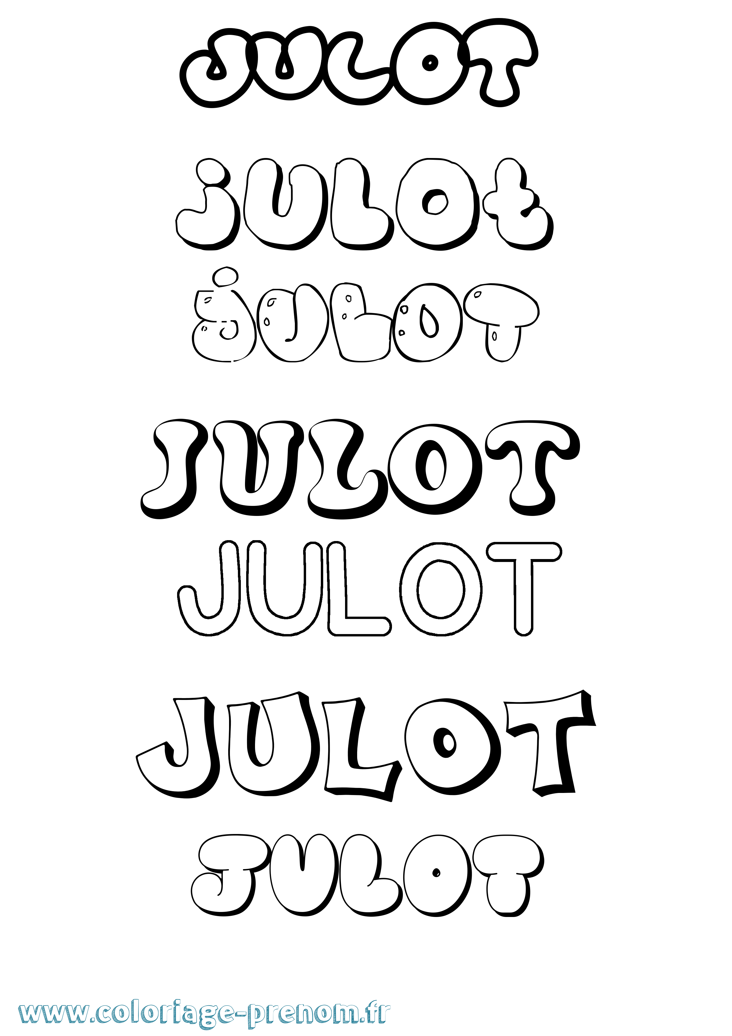 Coloriage Julot Bubble Coloriage prénom Julot Bubble