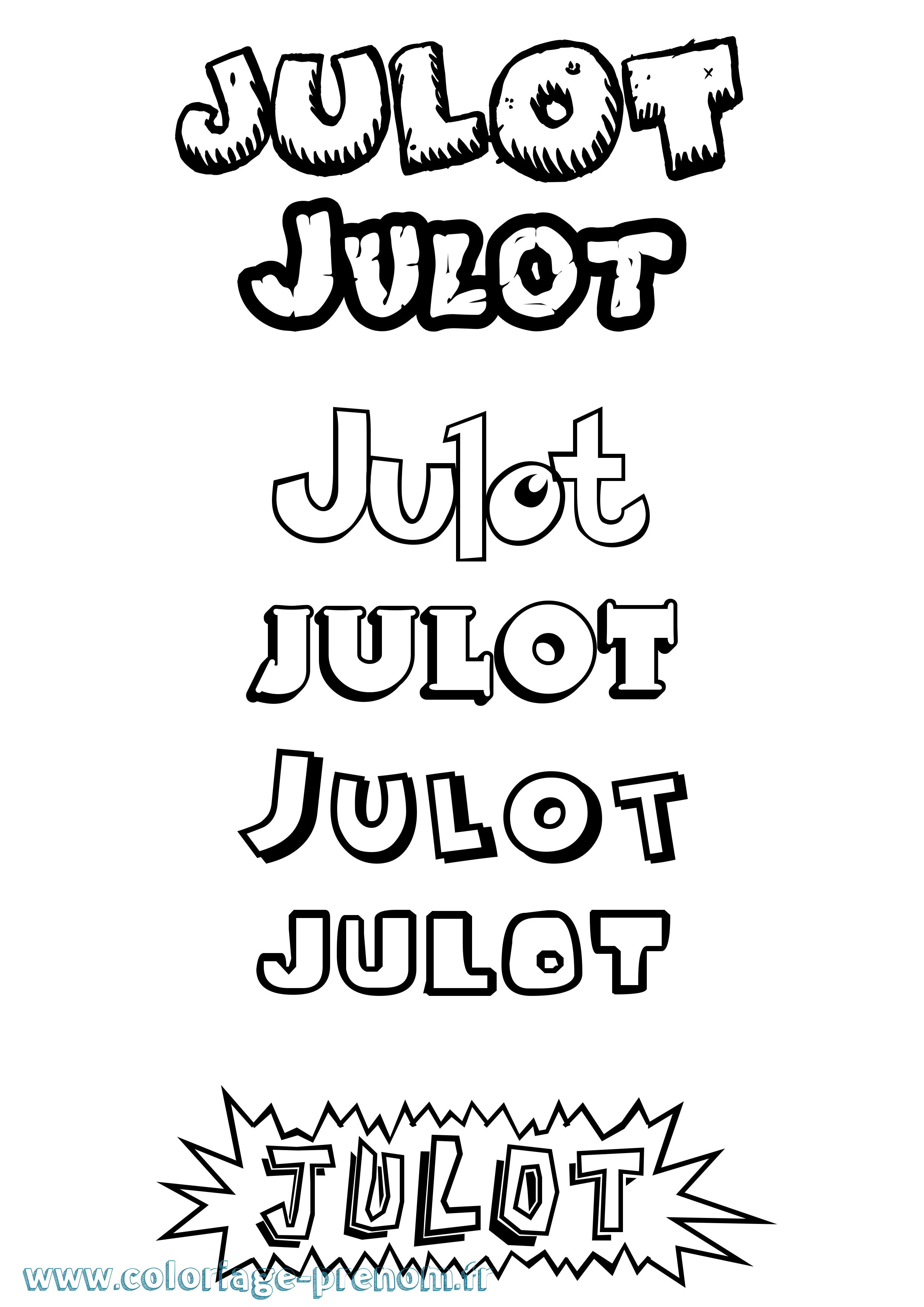 Coloriage Julot Dessin Animé Coloriage prénom Julot Dessin Animé