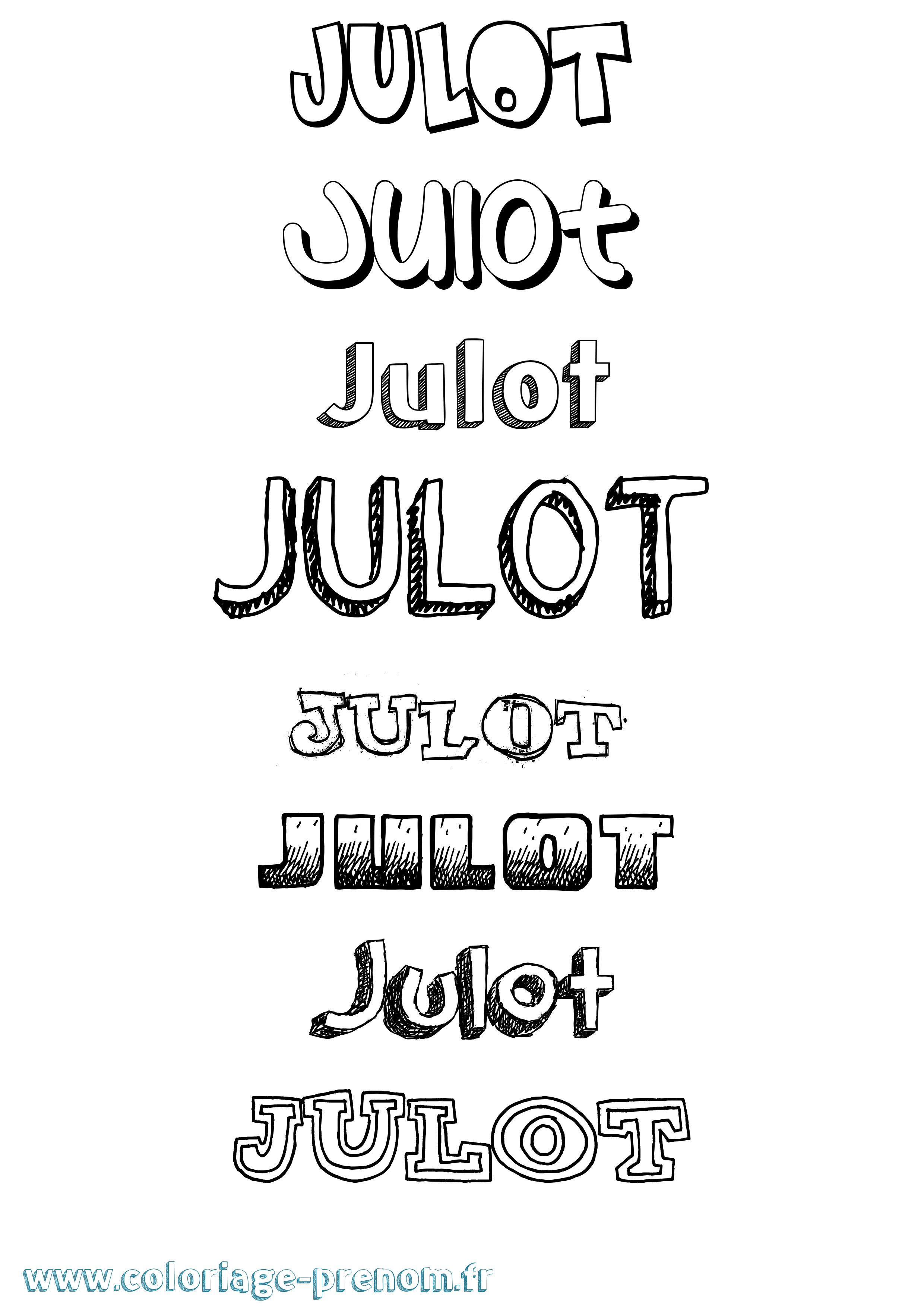 Coloriage Julot Dessiné Coloriage prénom Julot Dessiné