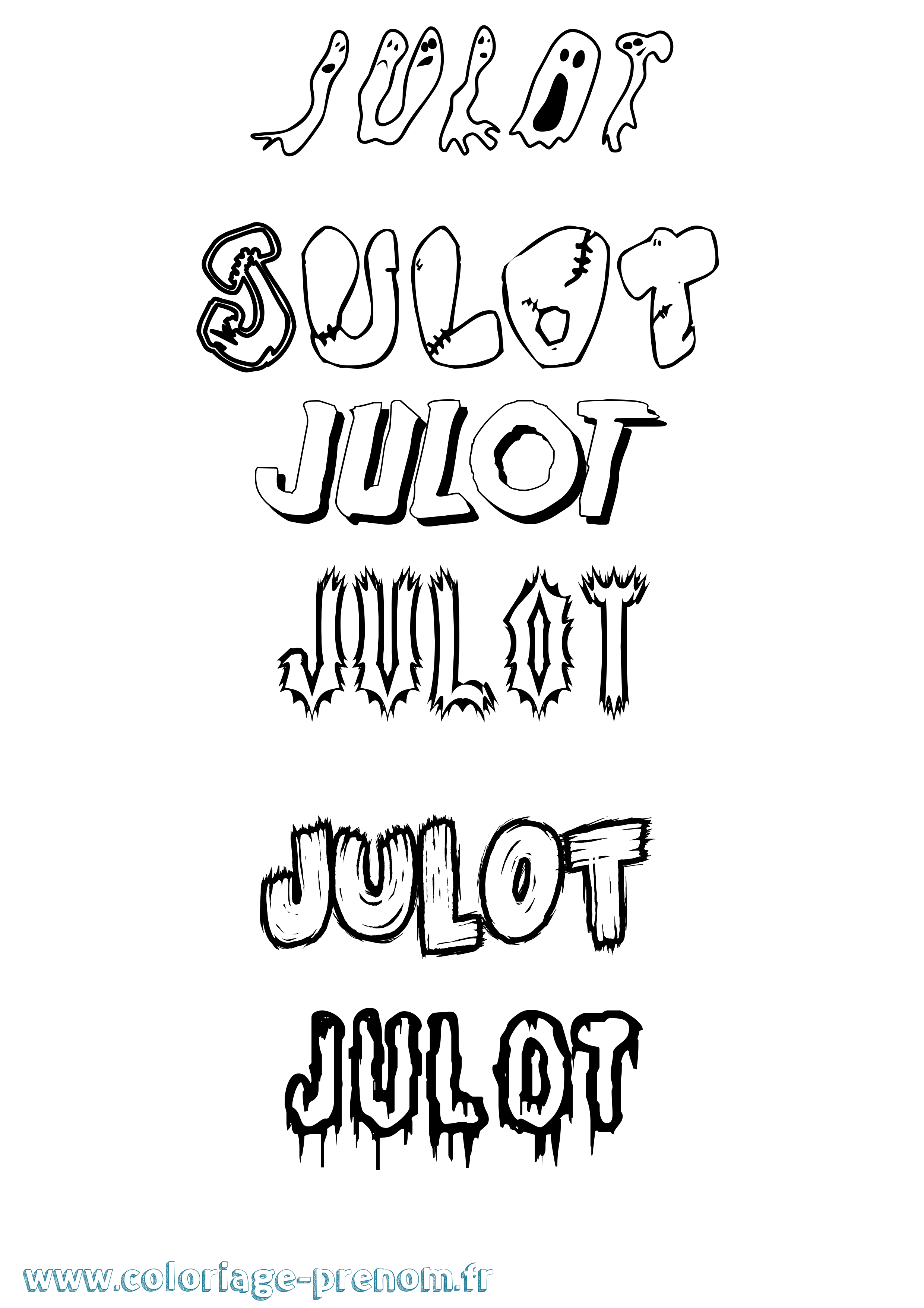 Coloriage Julot Frisson Coloriage prénom Julot Frisson