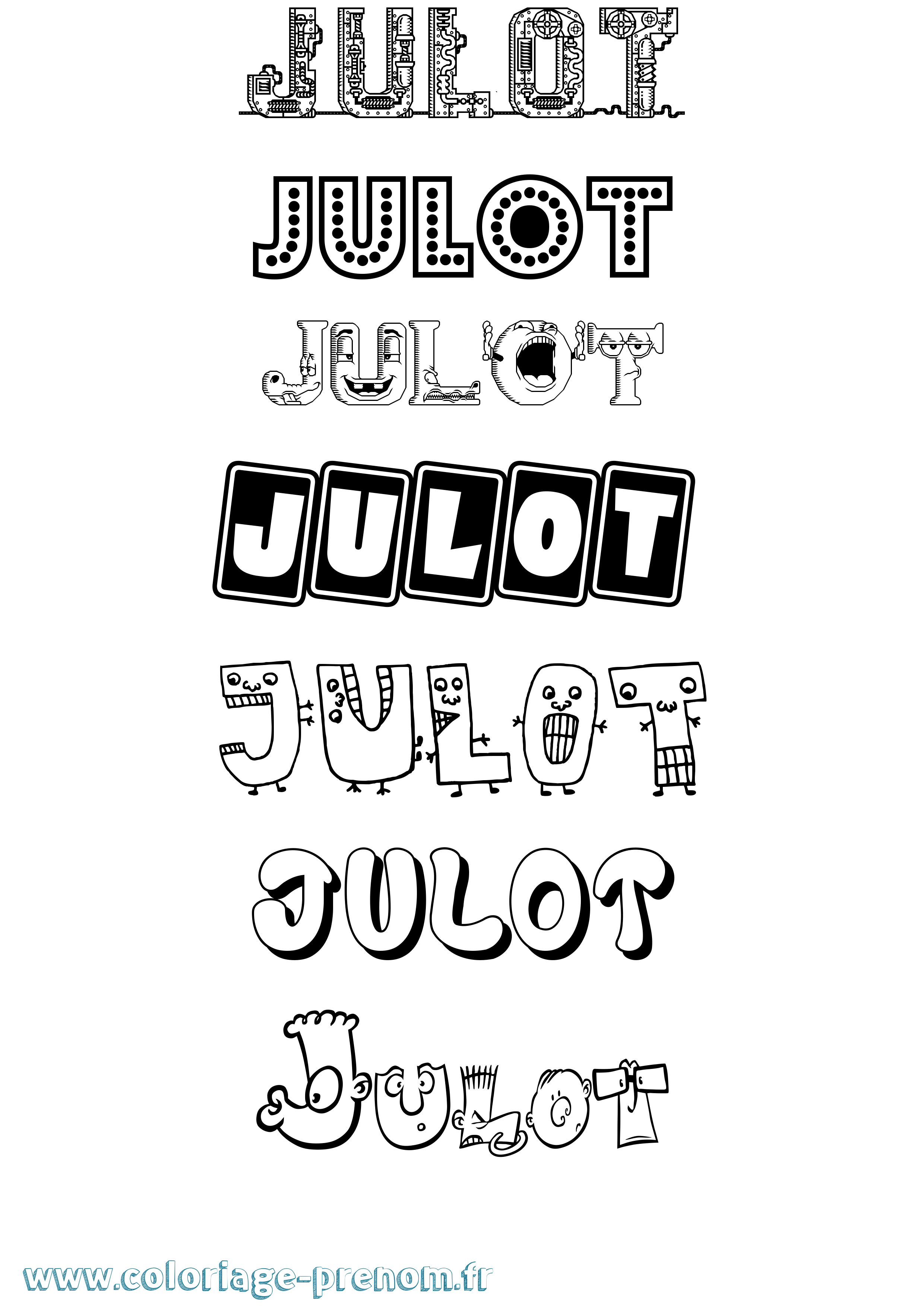 Coloriage Julot Fun Coloriage prénom Julot Fun
