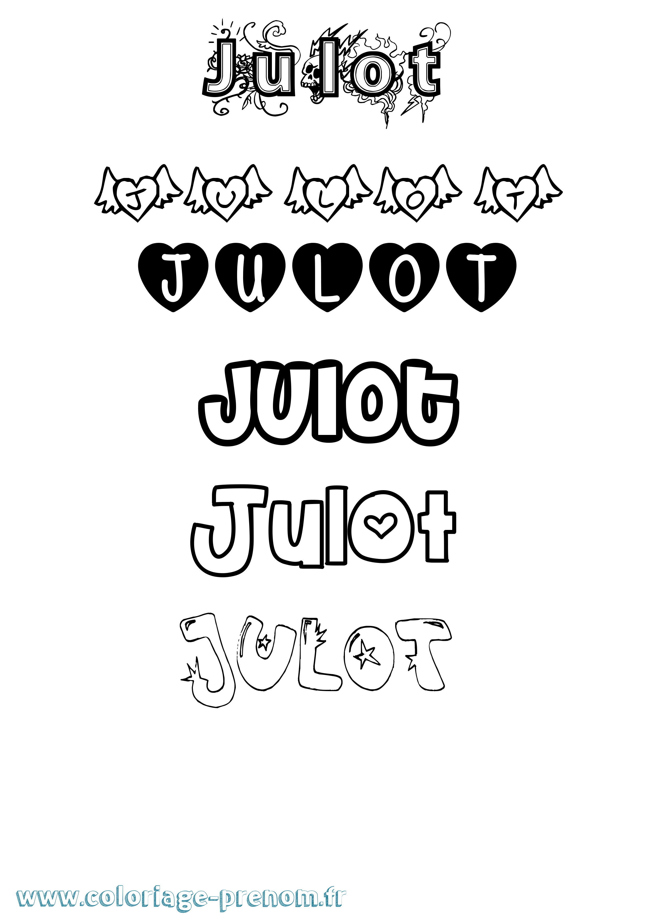 Coloriage Julot Girly Coloriage prénom Julot Girly