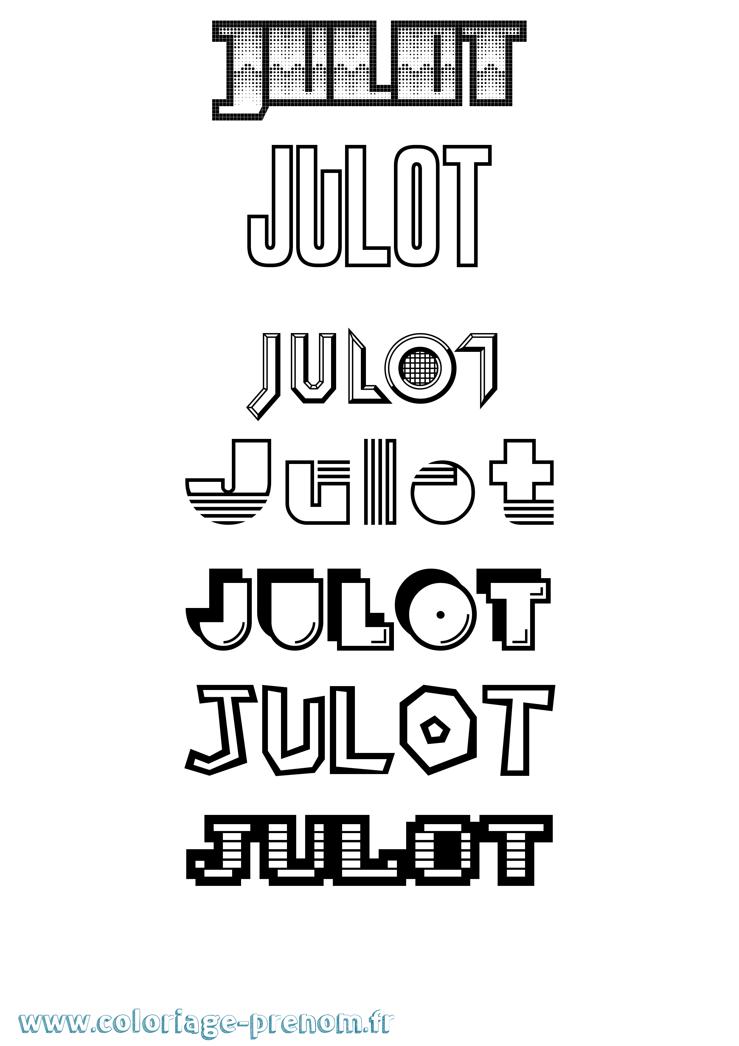 Coloriage Julot Jeux Vidéos Coloriage prénom Julot Jeux Vidéos
