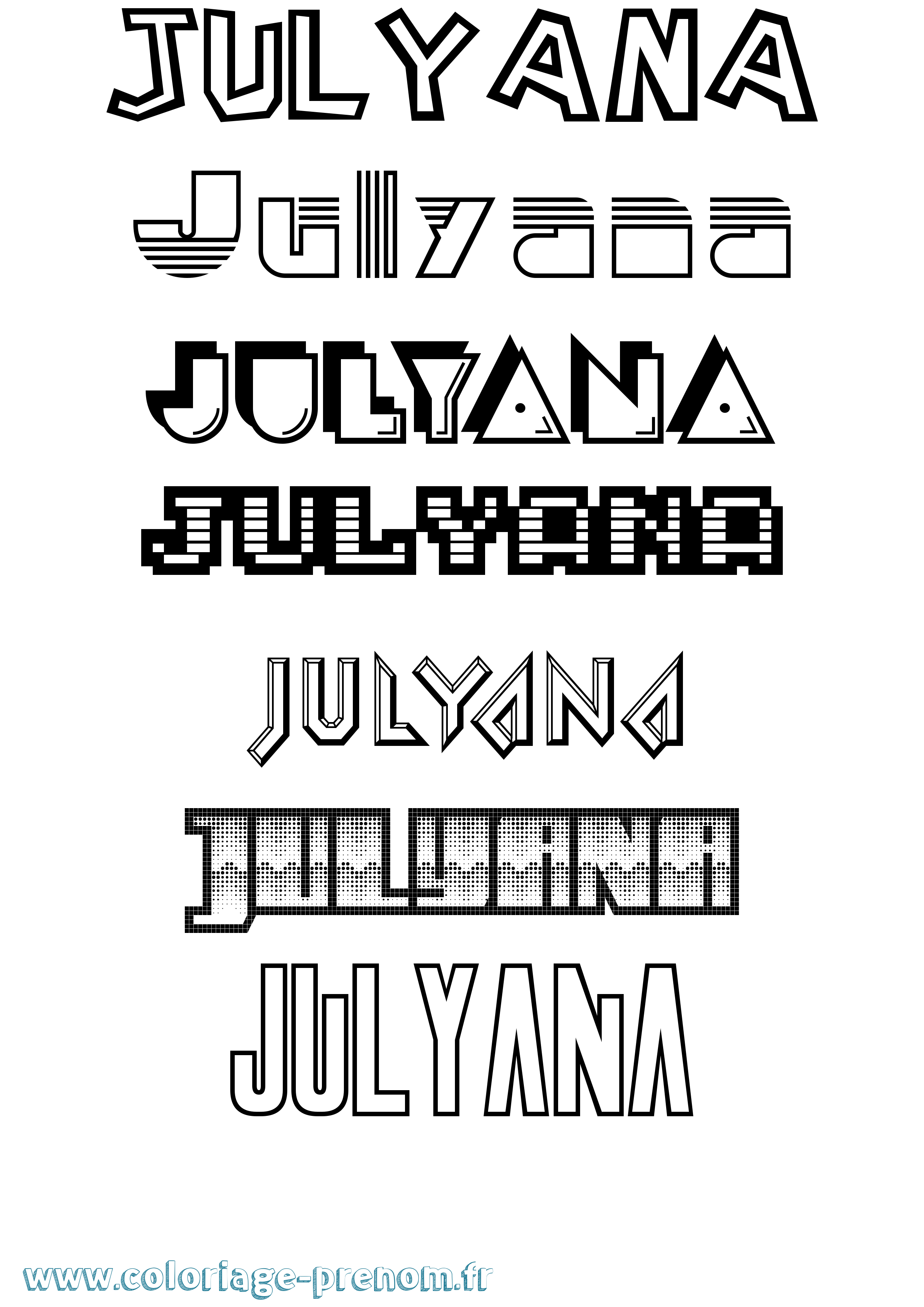 Coloriage Julyana Jeux Vidéos Coloriage prénom Julyana Jeux Vidéos