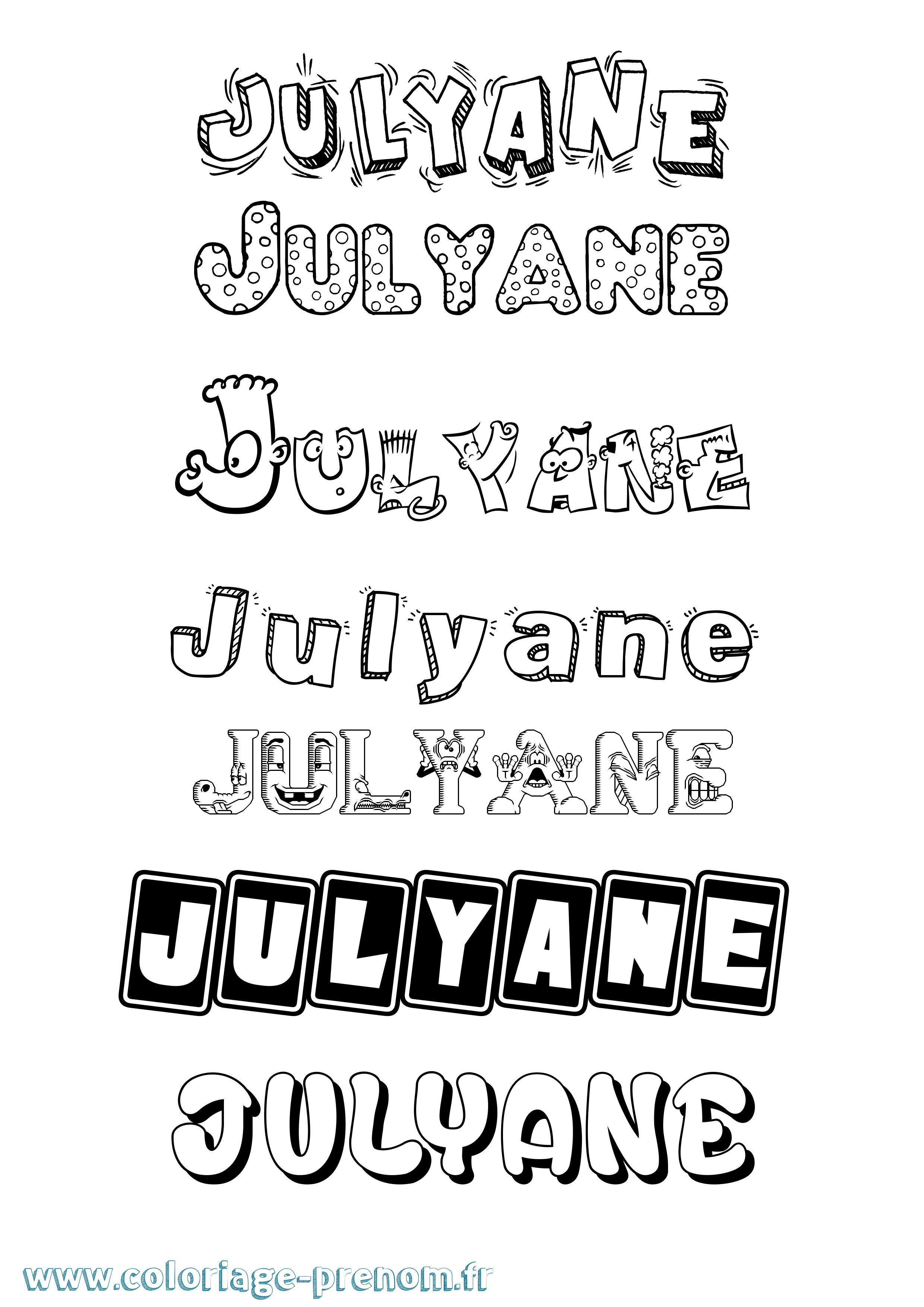 Coloriage Julyane Fun Coloriage prénom Julyane Fun