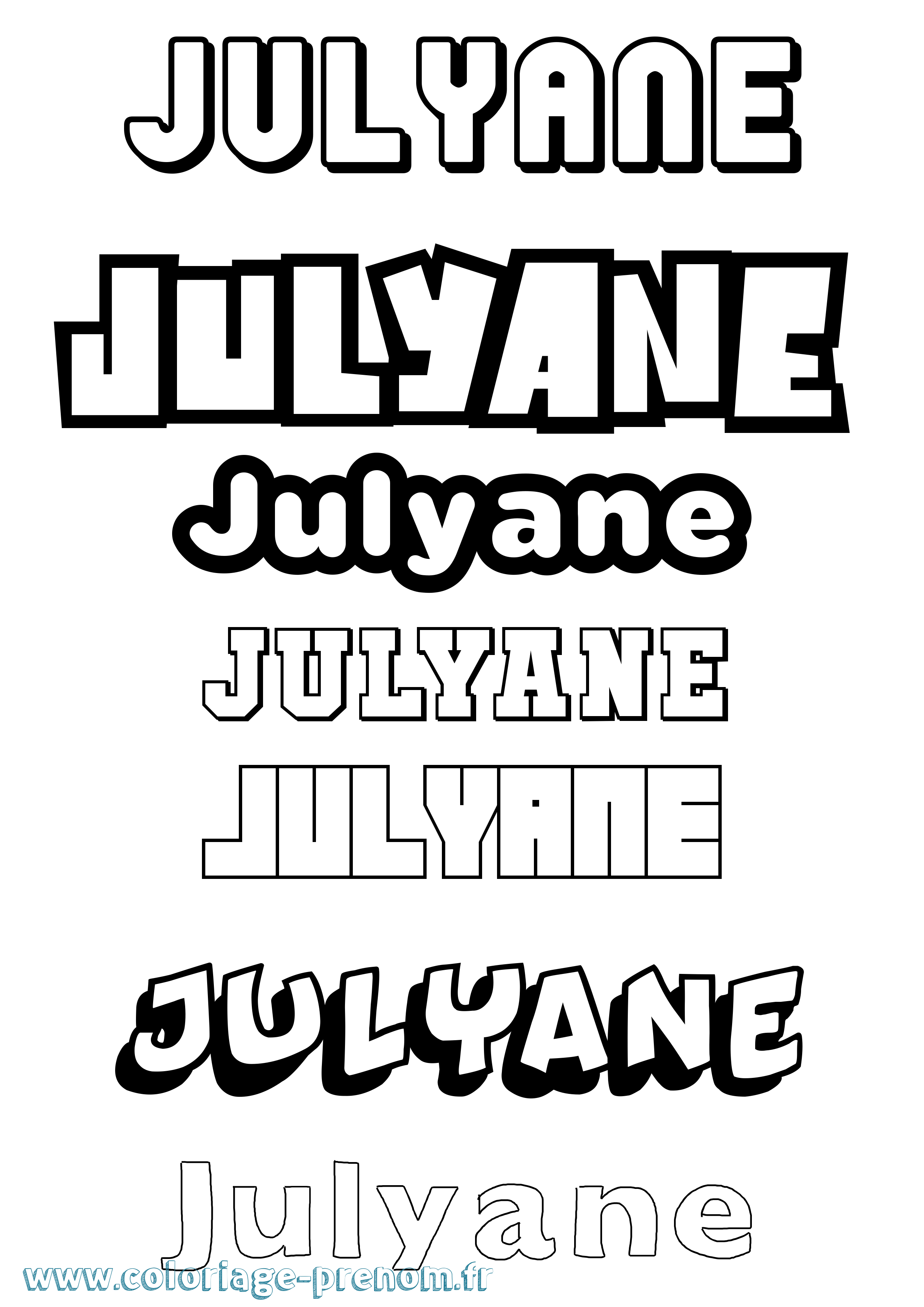 Coloriage Julyane Simple Coloriage prénom Julyane Simple