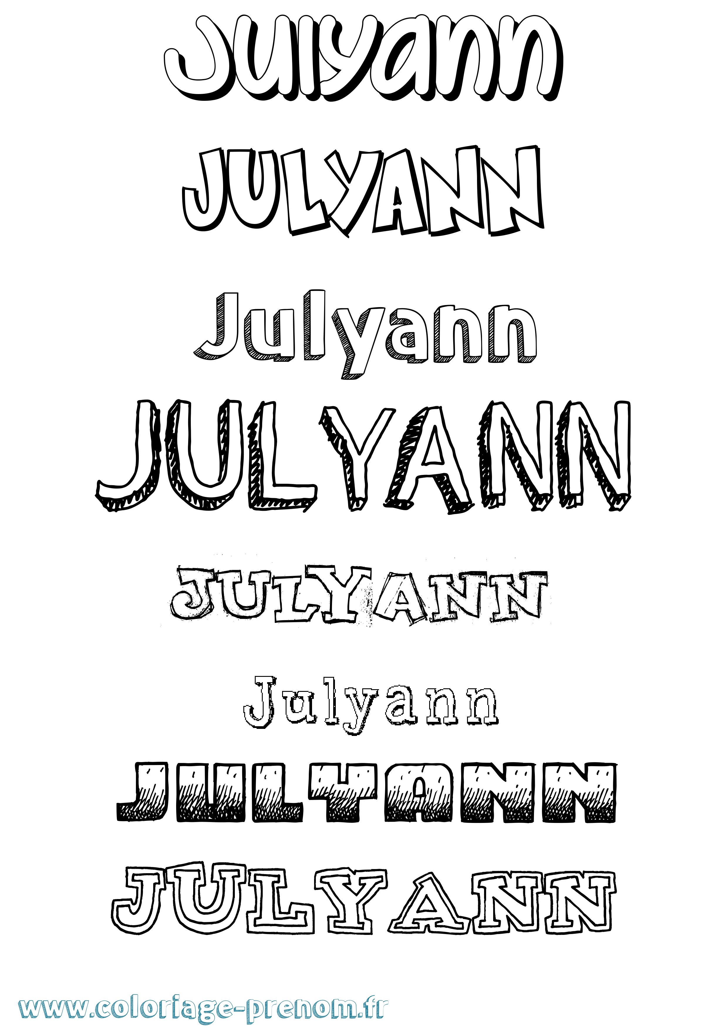 Coloriage Julyann Dessiné Coloriage prénom Julyann Dessiné