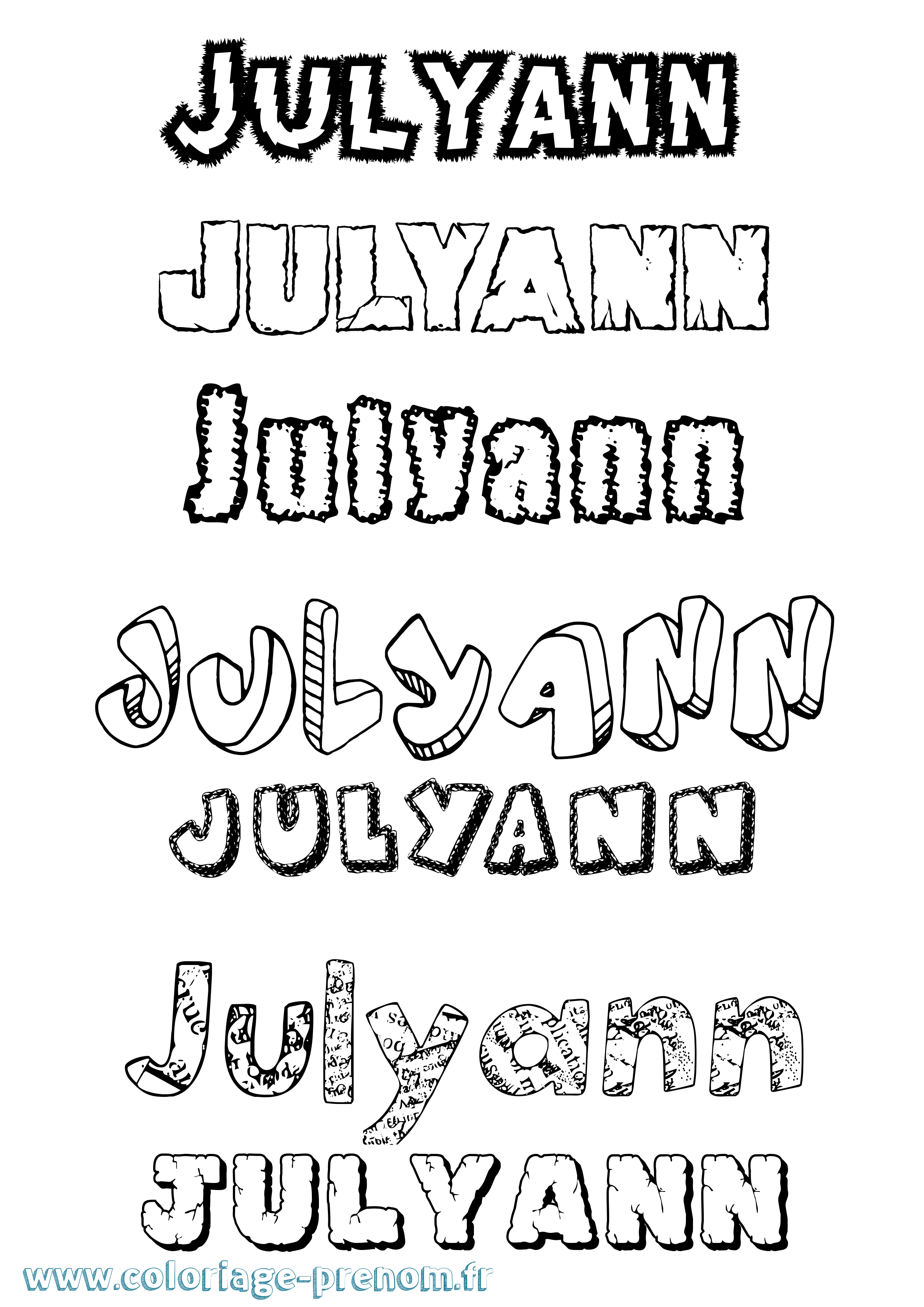 Coloriage Julyann Destructuré Coloriage prénom Julyann Destructuré