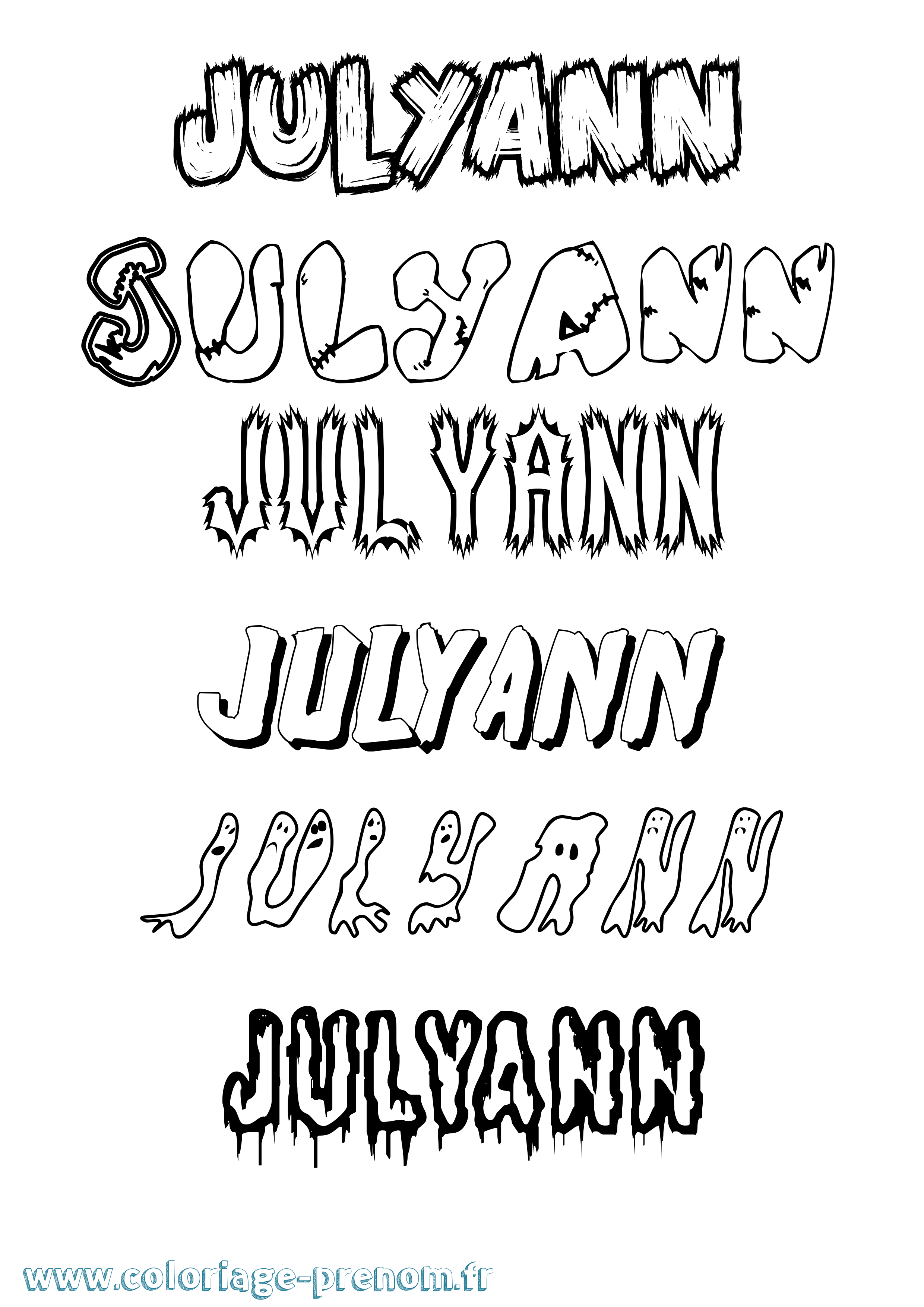 Coloriage Julyann Frisson Coloriage prénom Julyann Frisson