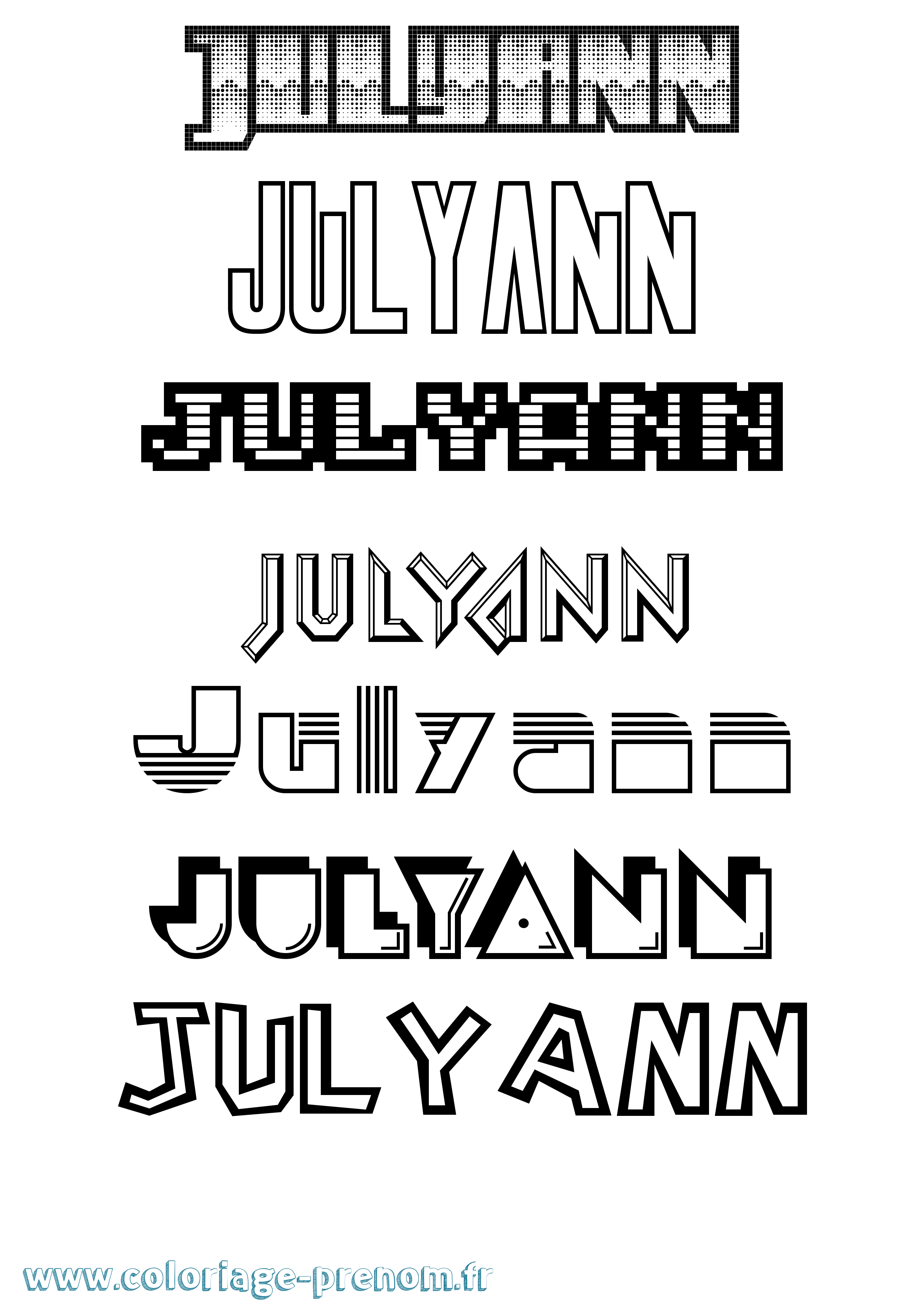 Coloriage Julyann Jeux Vidéos Coloriage prénom Julyann Jeux Vidéos