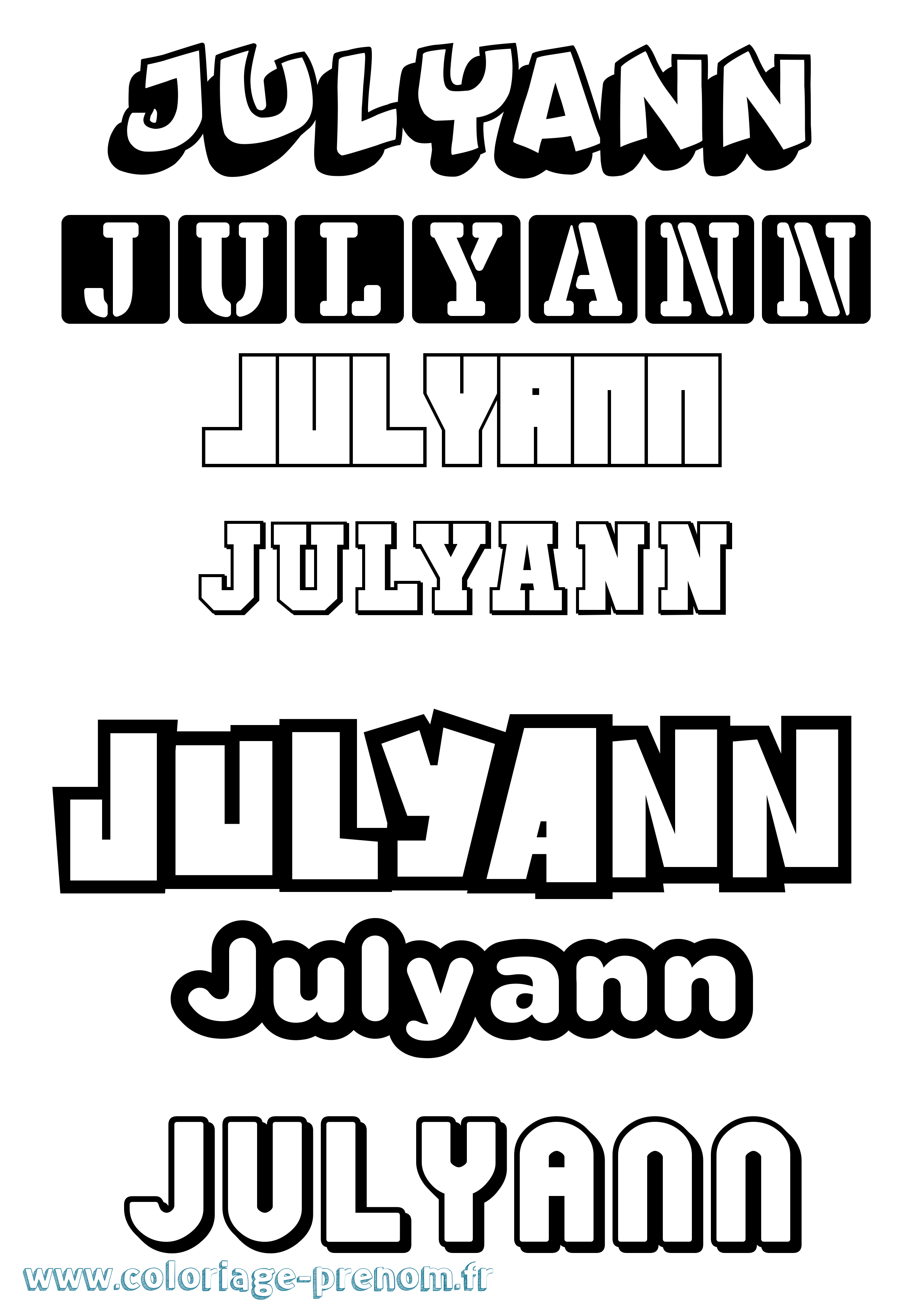 Coloriage Julyann Simple Coloriage prénom Julyann Simple