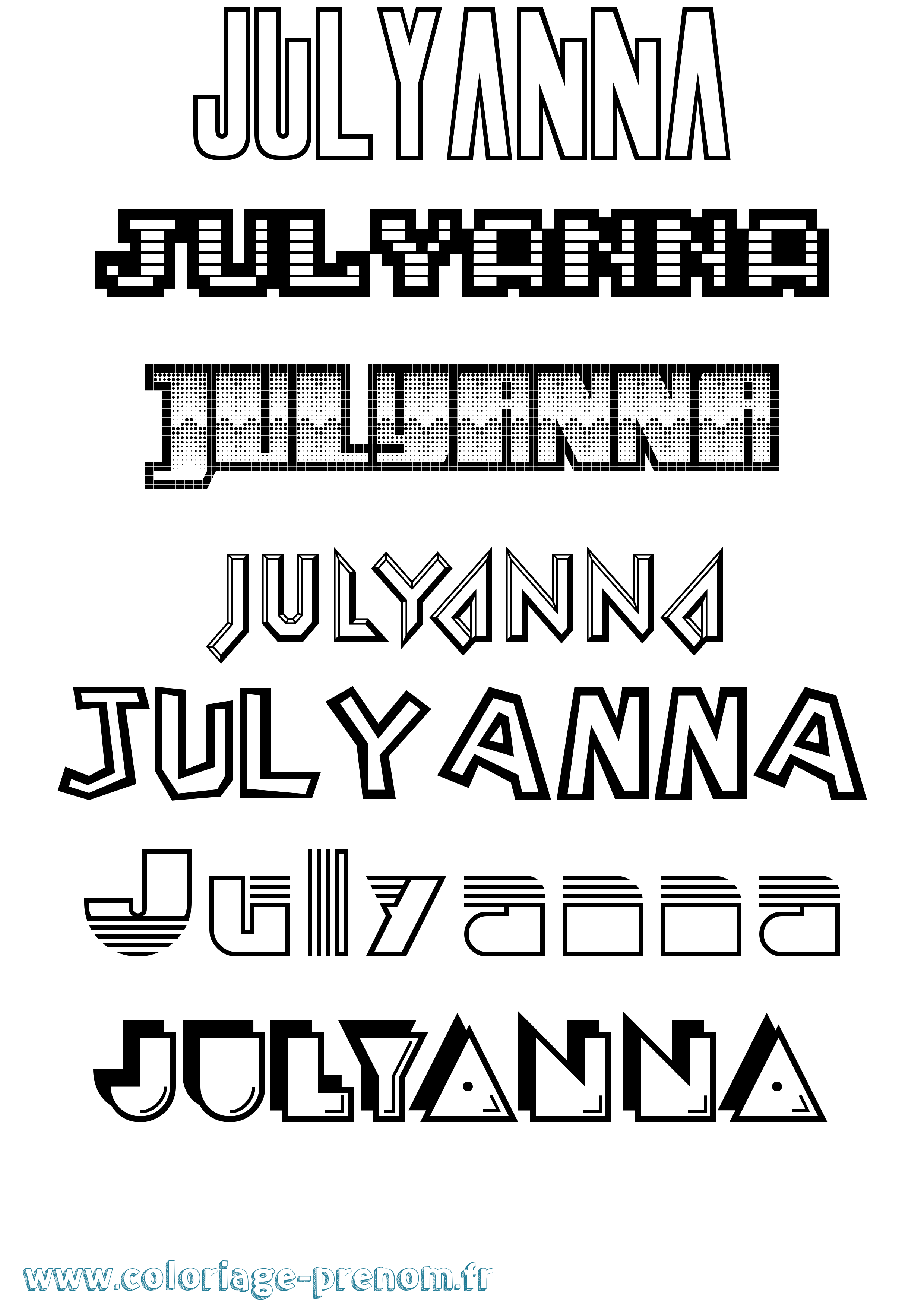Coloriage Julyanna Jeux Vidéos Coloriage prénom Julyanna Jeux Vidéos