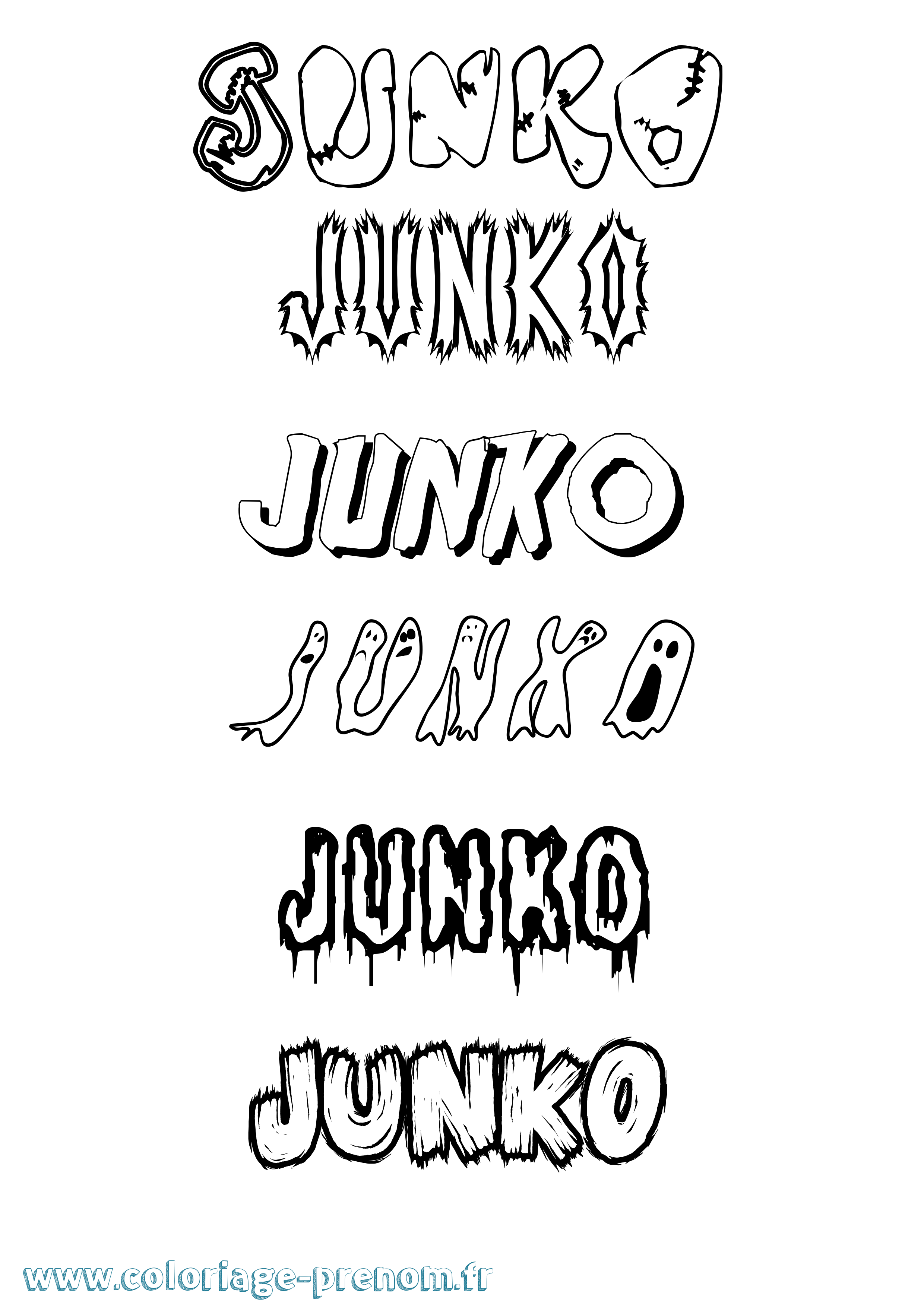 Coloriage Junko Frisson Coloriage prénom Junko Frisson