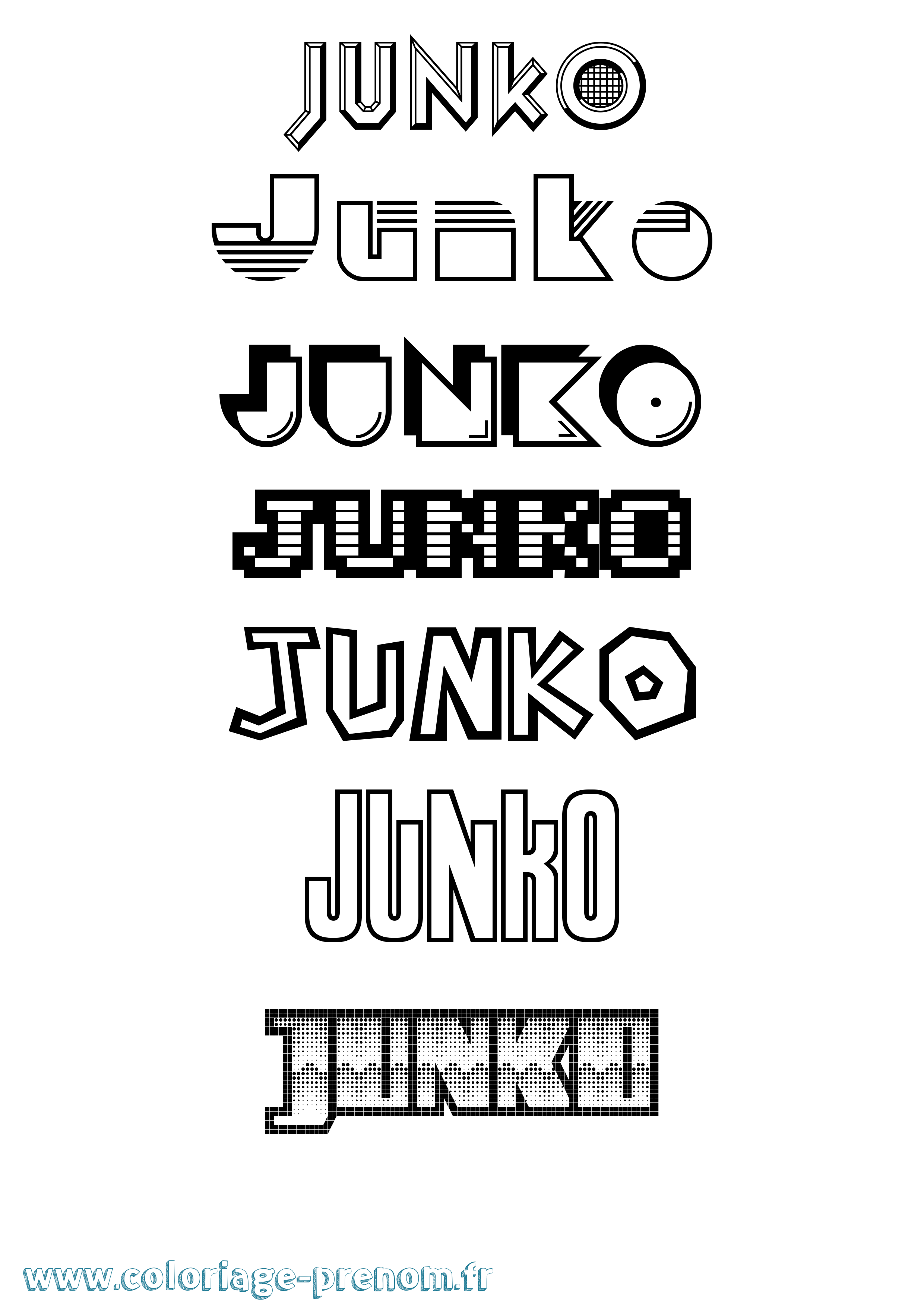 Coloriage Junko Jeux Vidéos Coloriage prénom Junko Jeux Vidéos