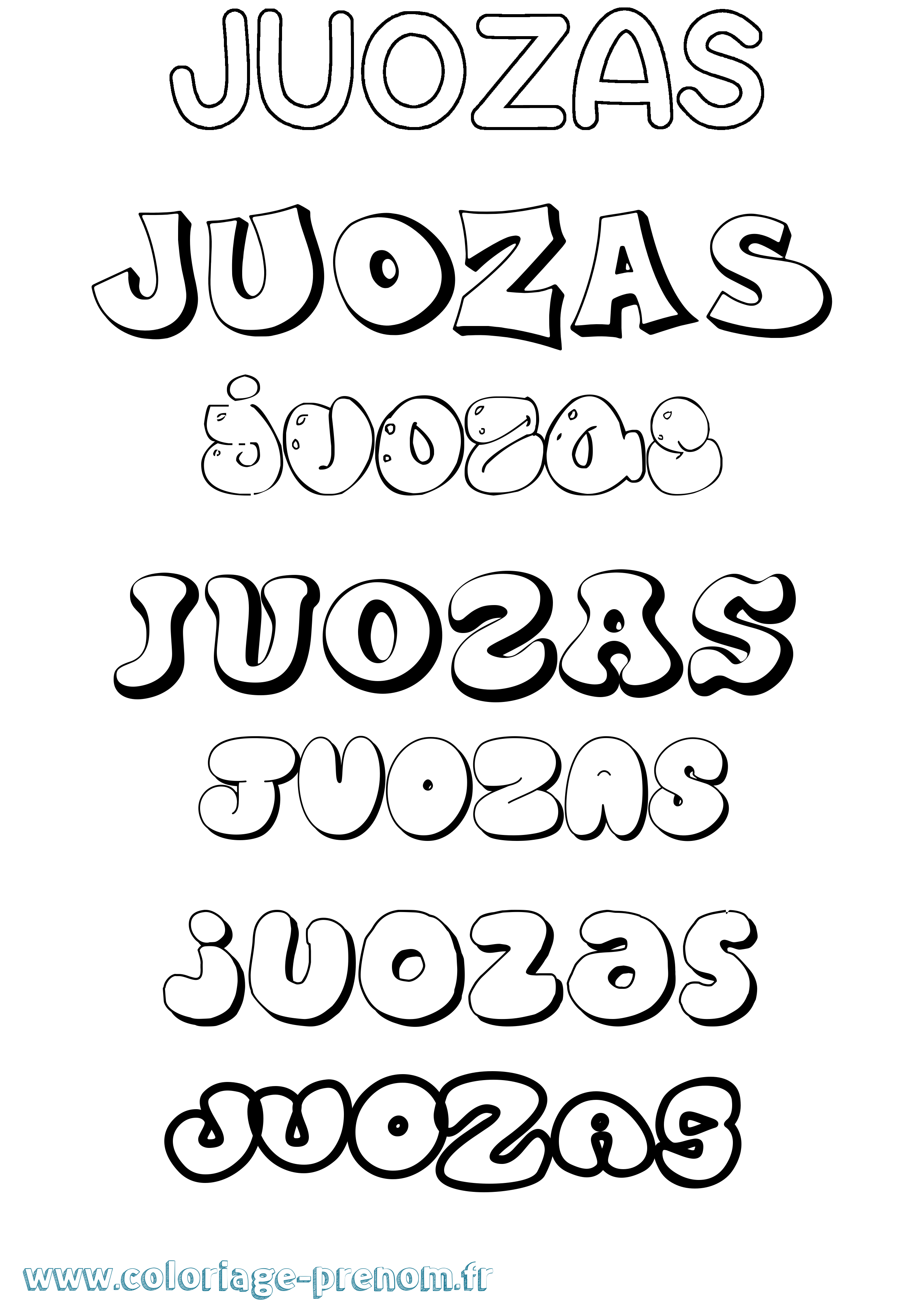 Coloriage Juozas Bubble Coloriage prénom Juozas Bubble