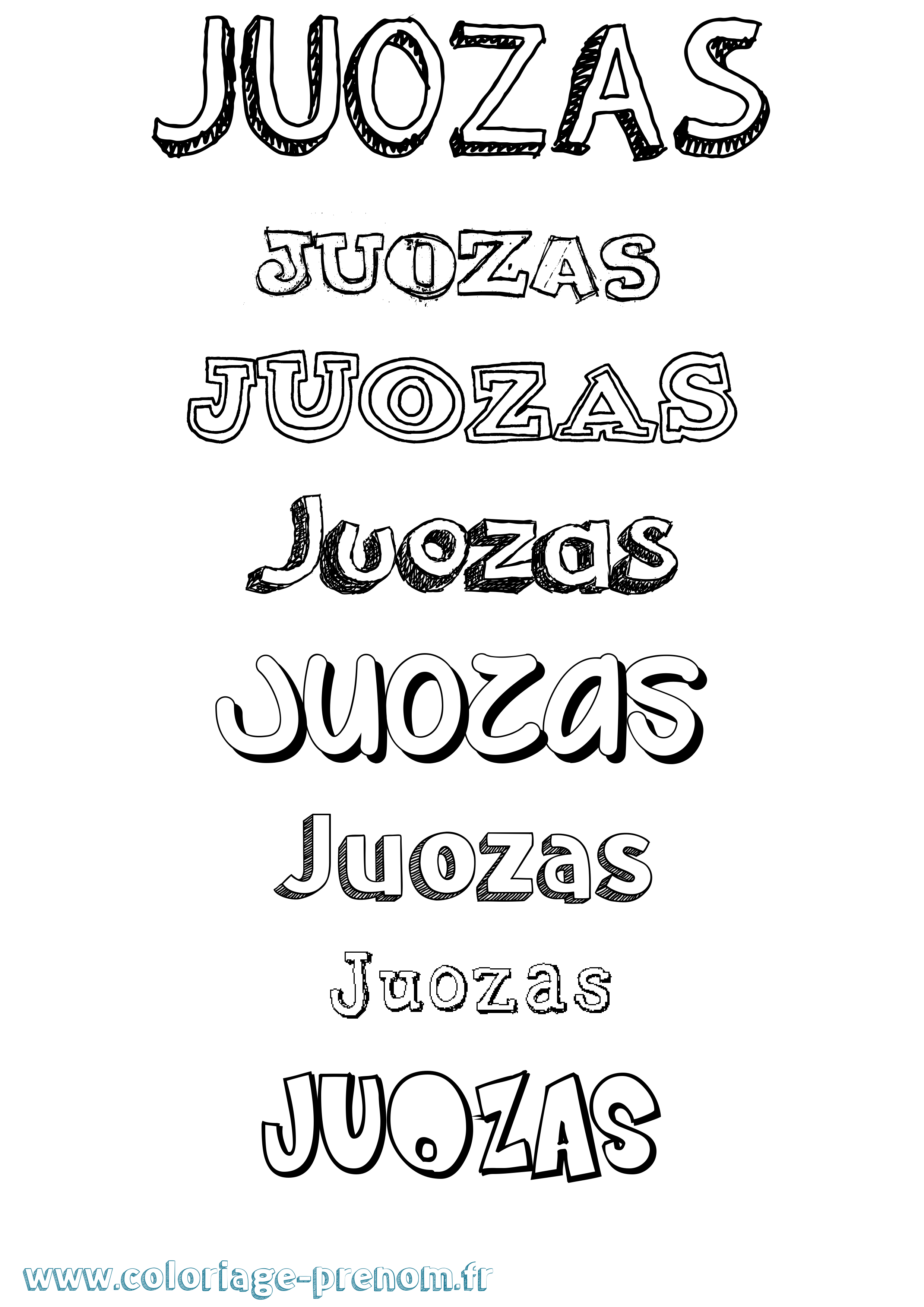 Coloriage Juozas Dessiné Coloriage prénom Juozas Dessiné