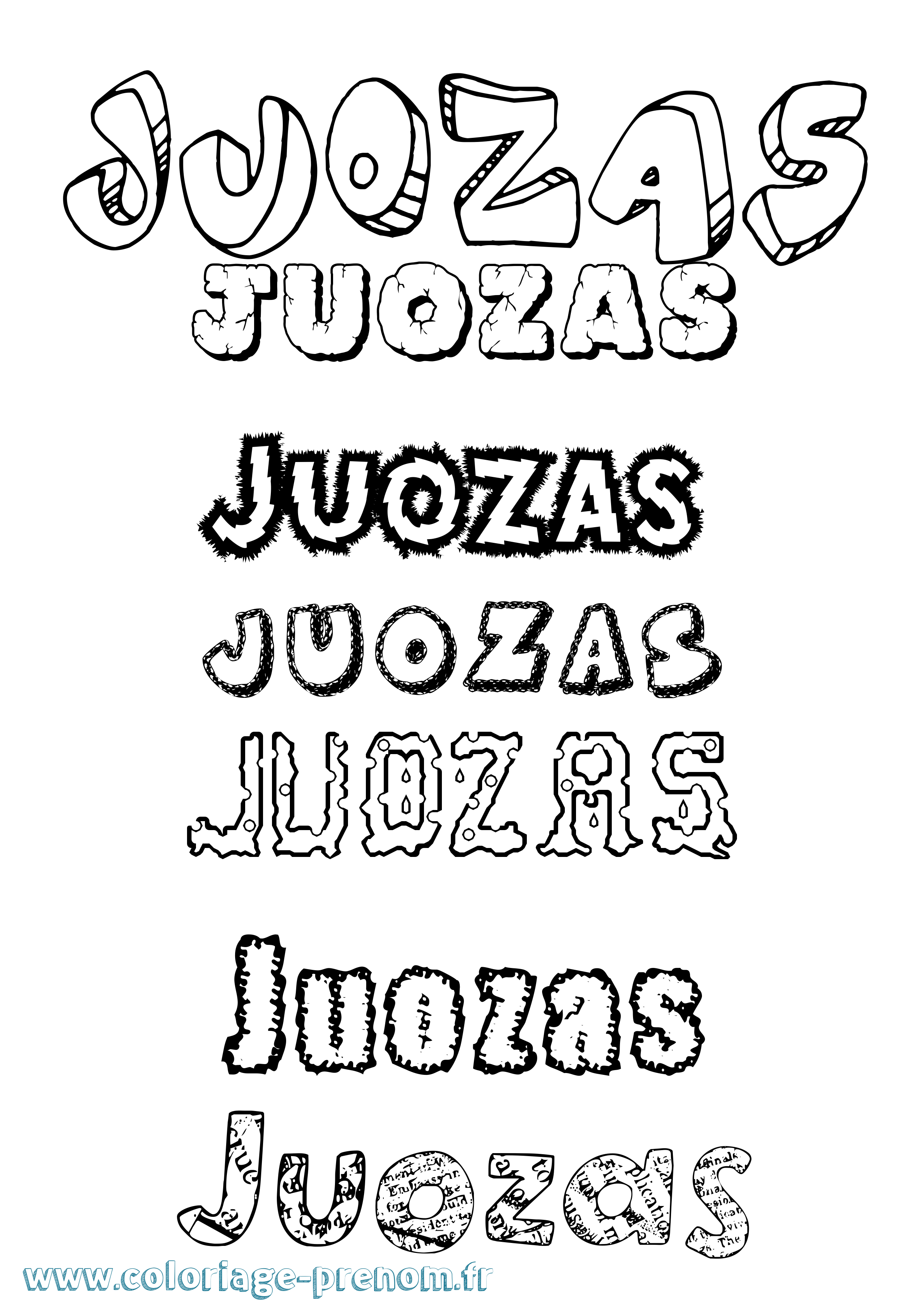 Coloriage Juozas Destructuré Coloriage prénom Juozas Destructuré