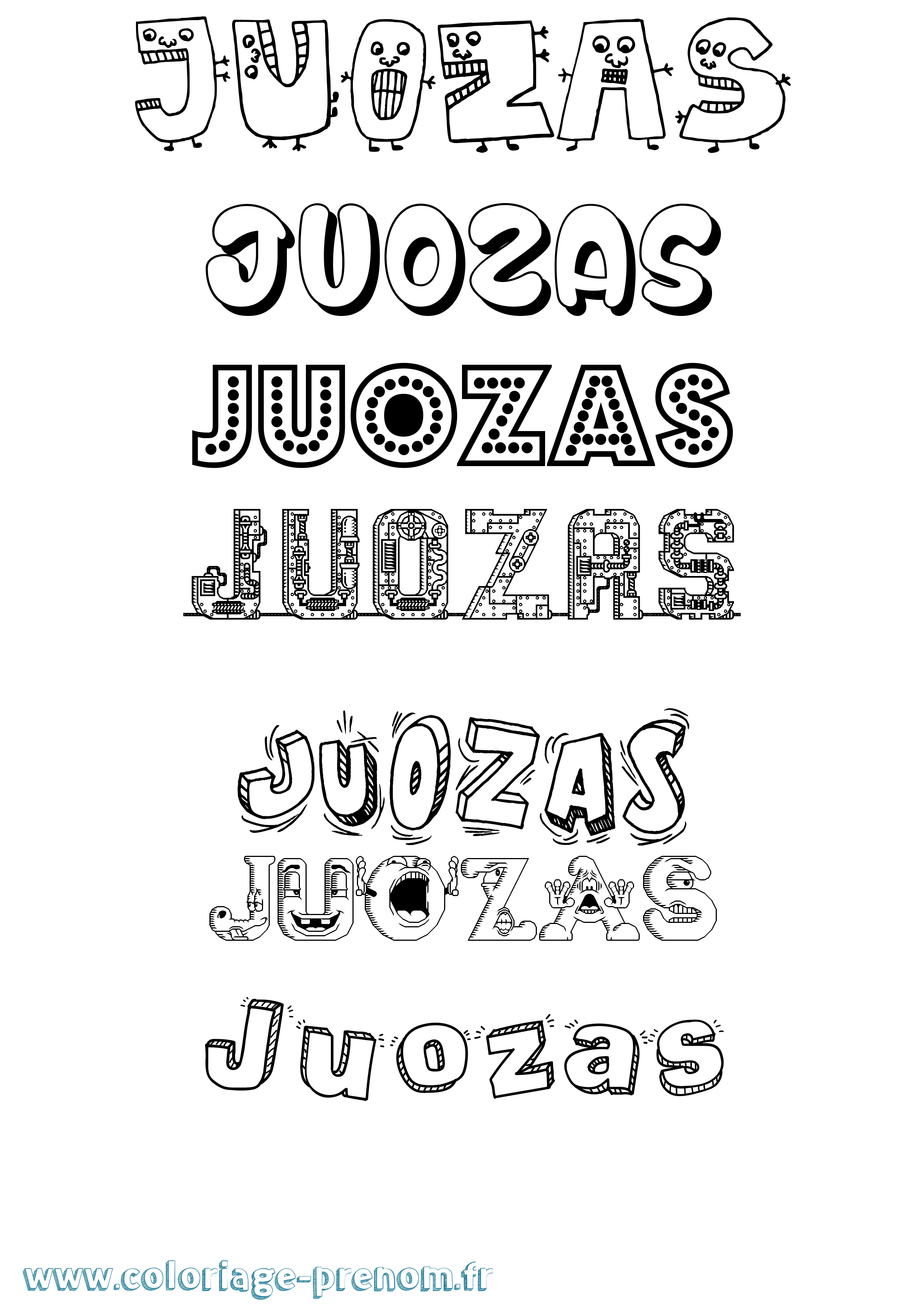 Coloriage Juozas Fun Coloriage prénom Juozas Fun