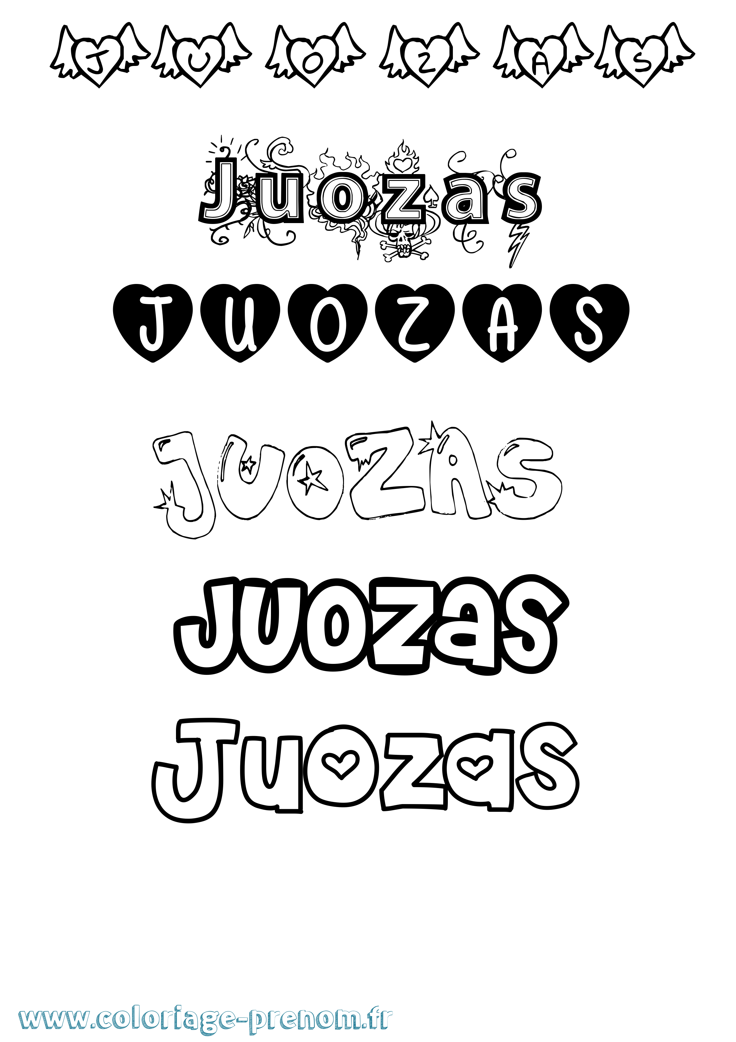 Coloriage Juozas Girly Coloriage prénom Juozas Girly