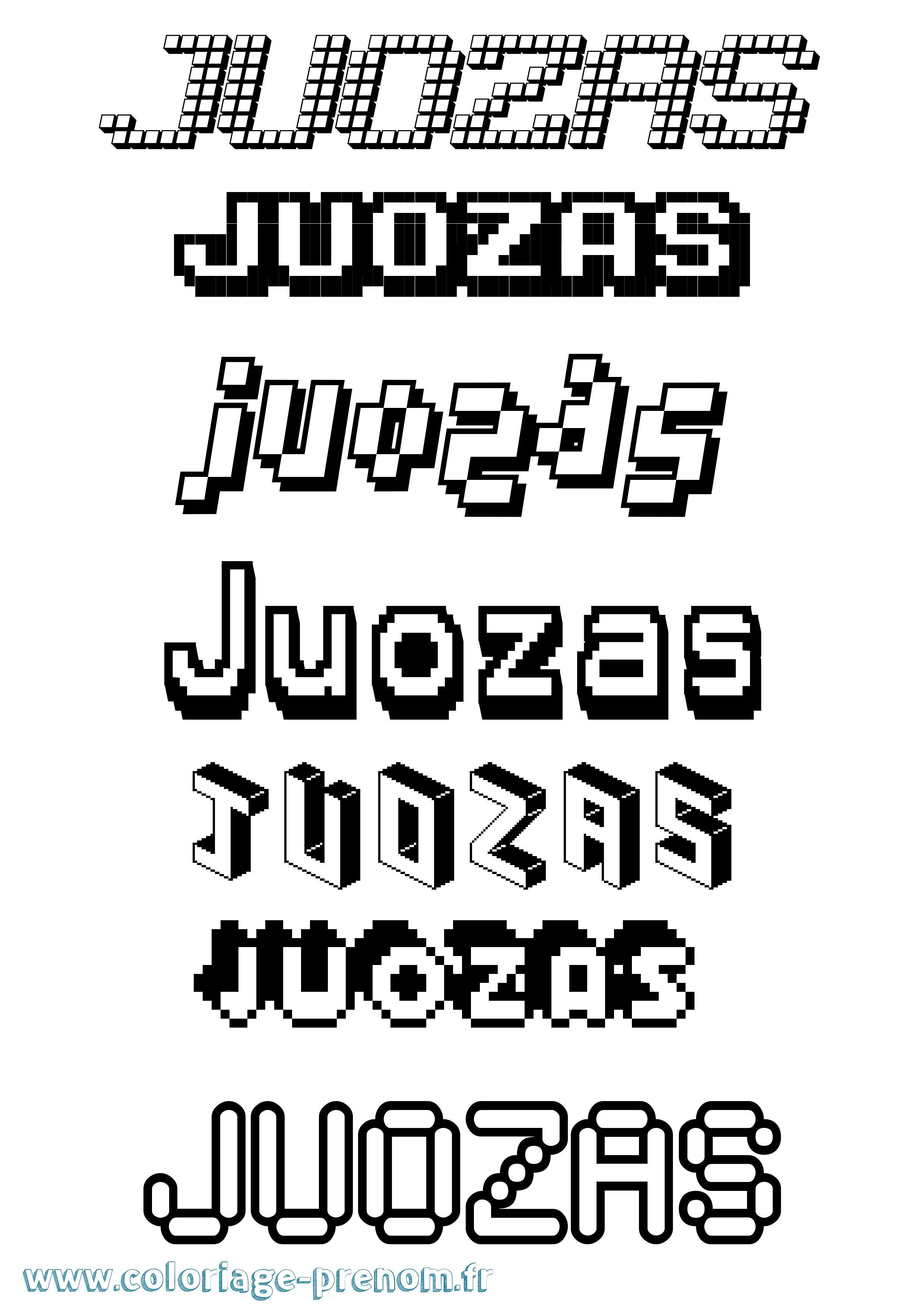 Coloriage Juozas Pixel Coloriage prénom Juozas Pixel